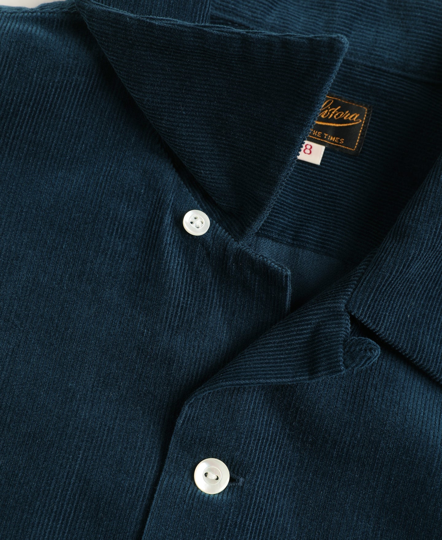 Lot 220 Corduroy Open Collar Shirt - Indigo