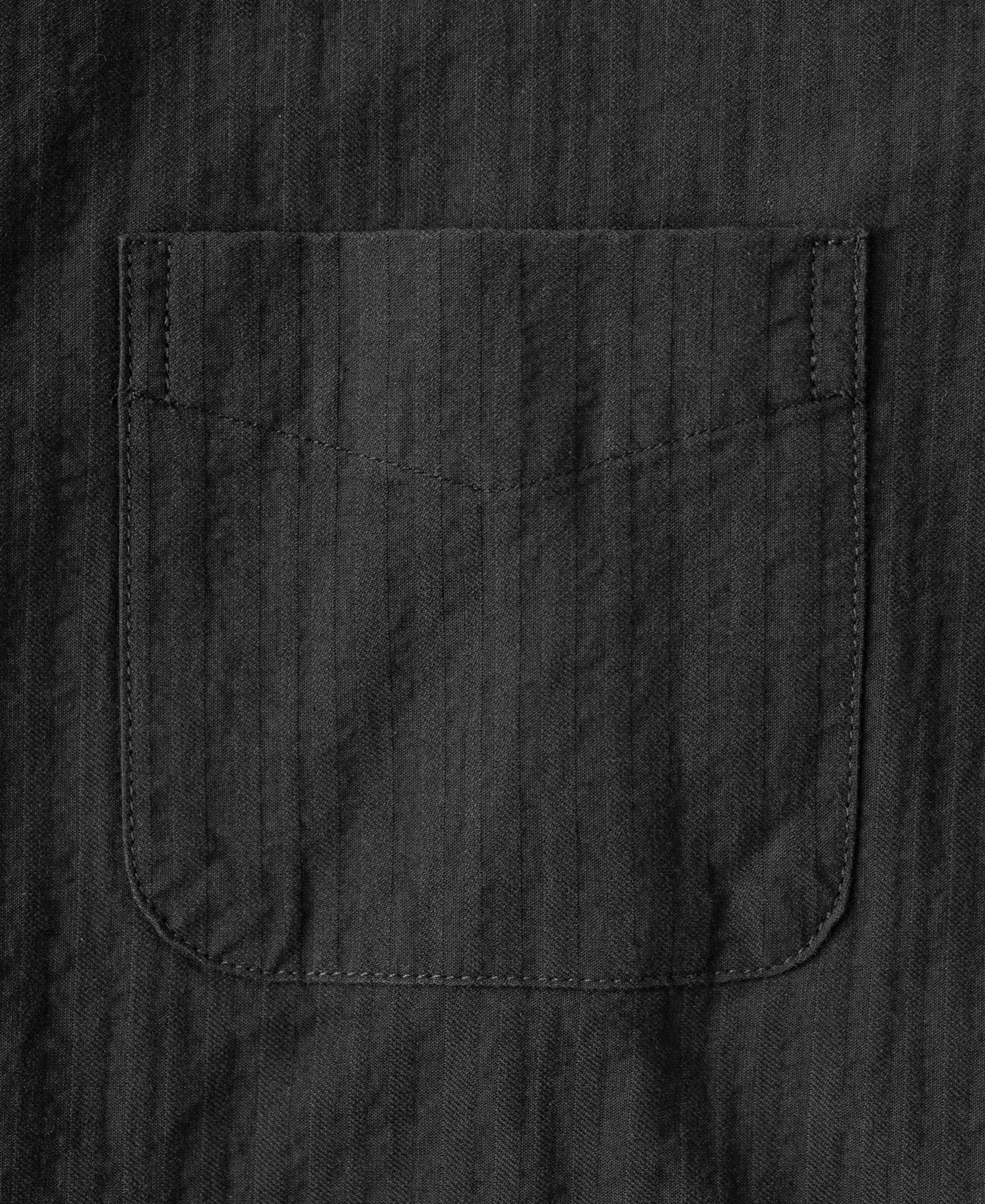 Italian Collar Salt-Shrunk Shirt - Black