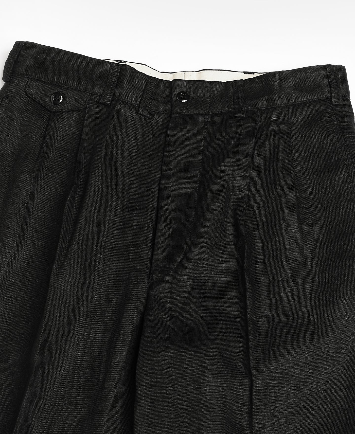 Lot 841 1940s Linen Two Tuck Slacks - Black