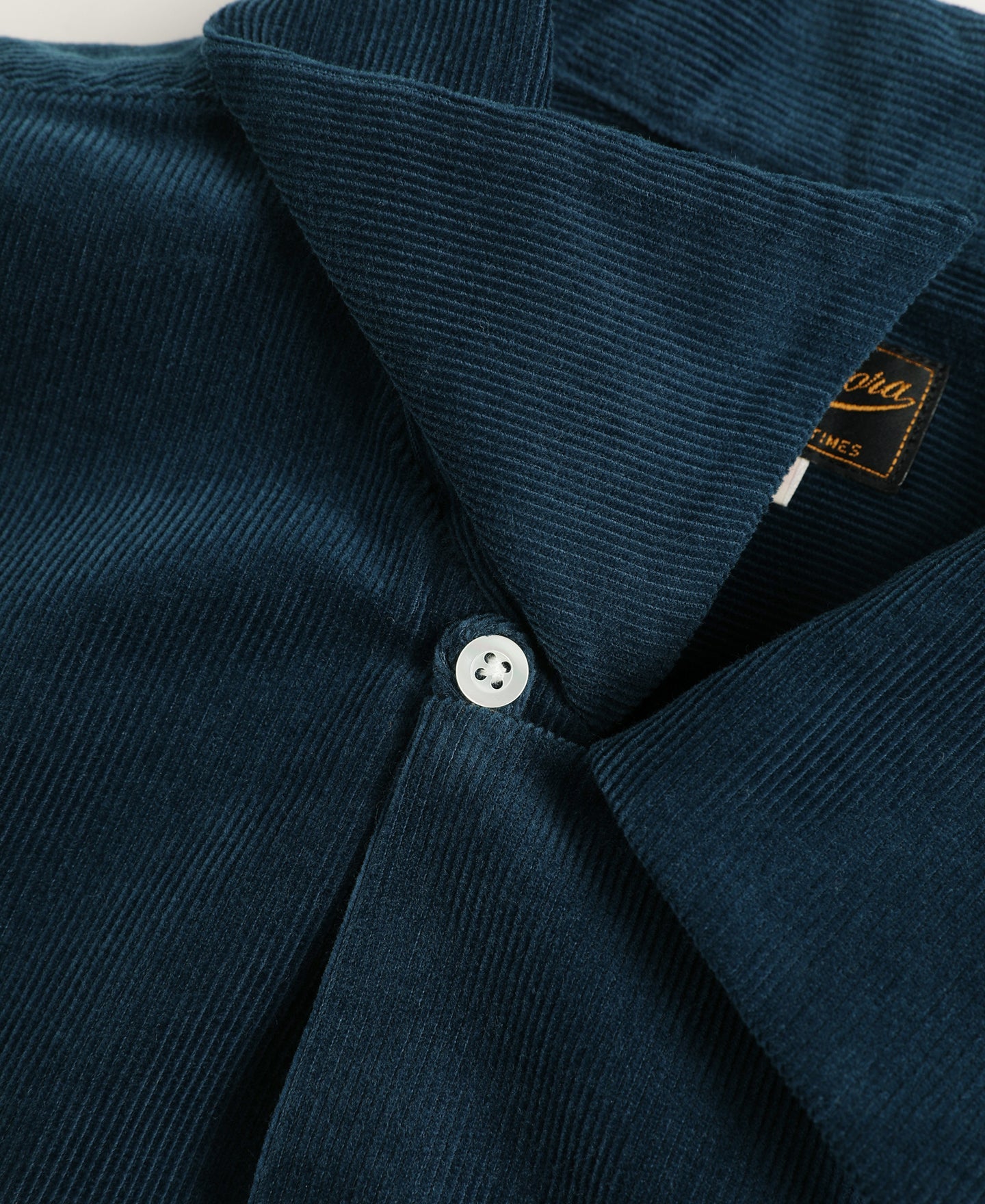 Lot 220 Corduroy Open Collar Shirt - Indigo