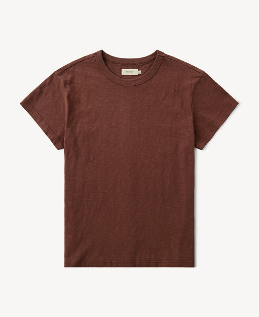 Vintage Slub Cotton Cap Sleeve T-Shirt - Clay