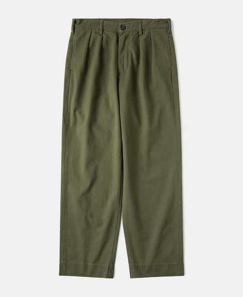 Classic Fit Two-Pleated Chino - Olive