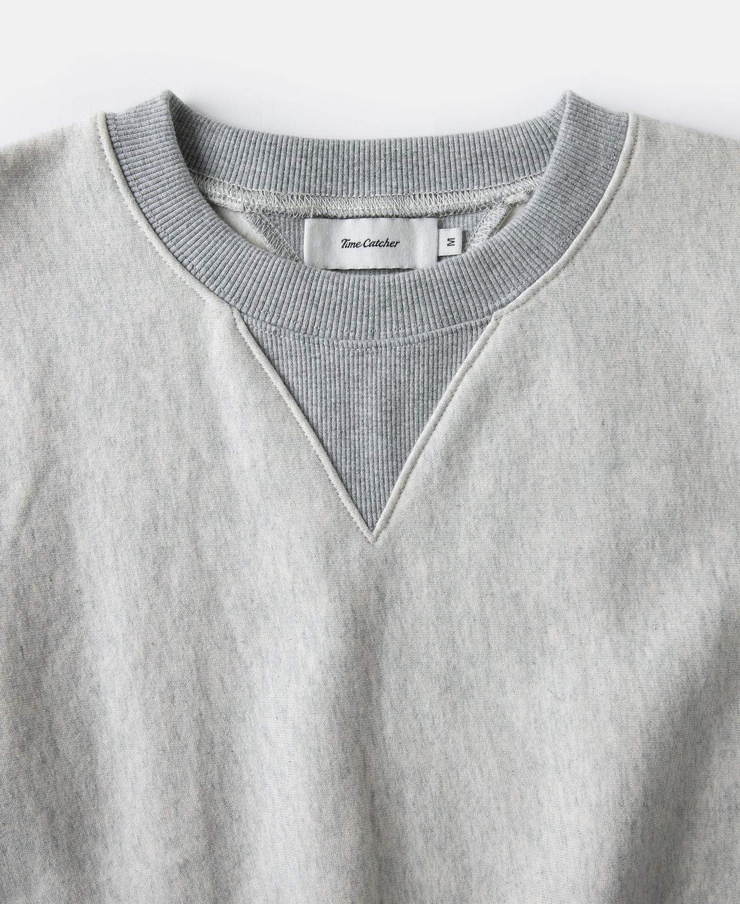 1960s Reverse Weave Double-V Crewneck Sweatshirt - Apricot Gray