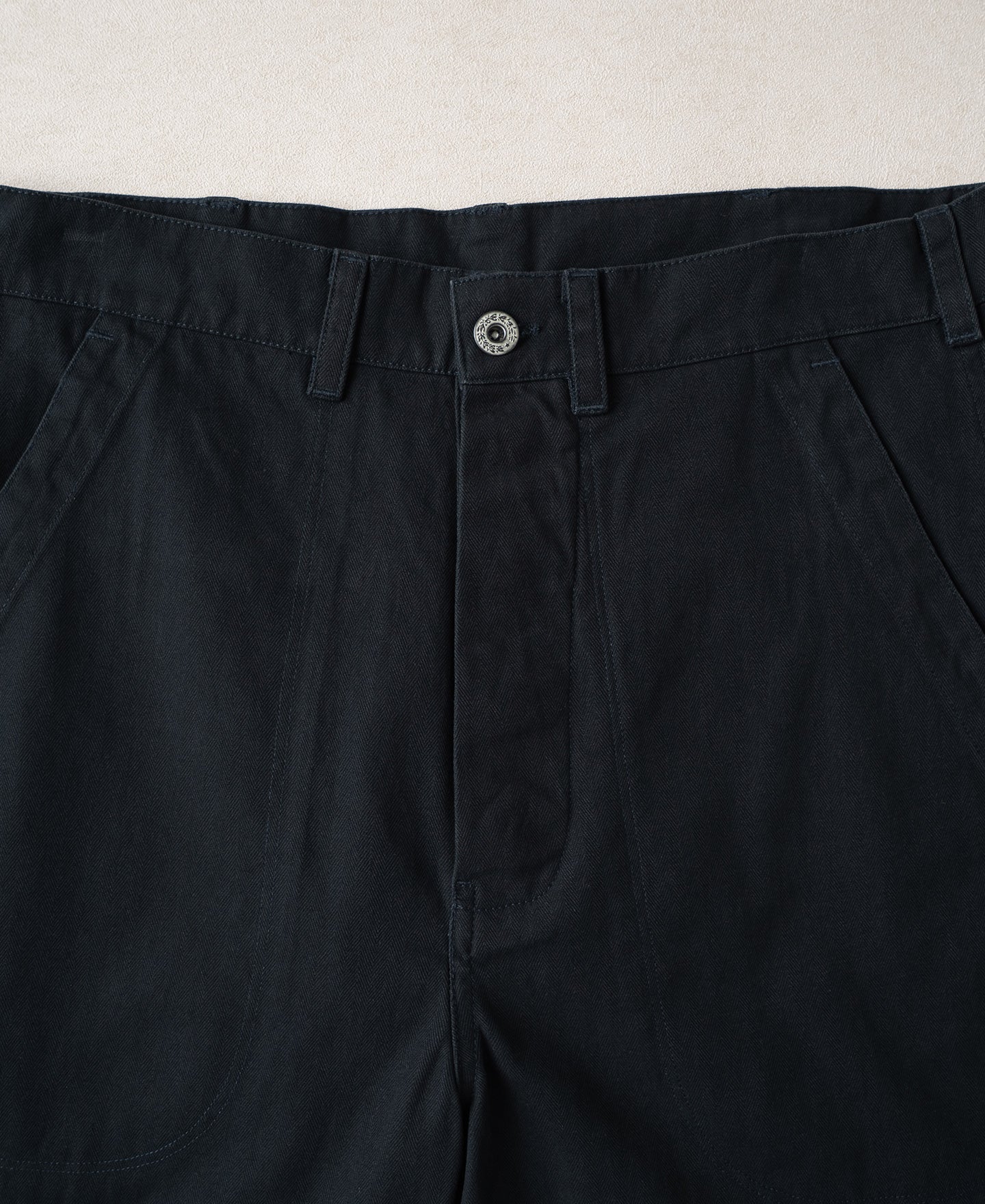 1940s USN-Inspired Herringbone Deck Trousers - Navy