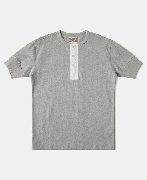 Vintage Short Sleeve Henley T-Shirt - Gray