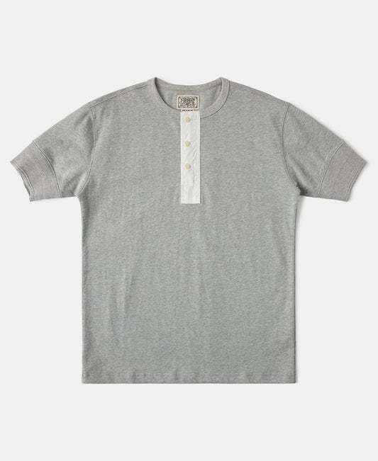 Vintage Short Sleeve Henley T-Shirt - Gray