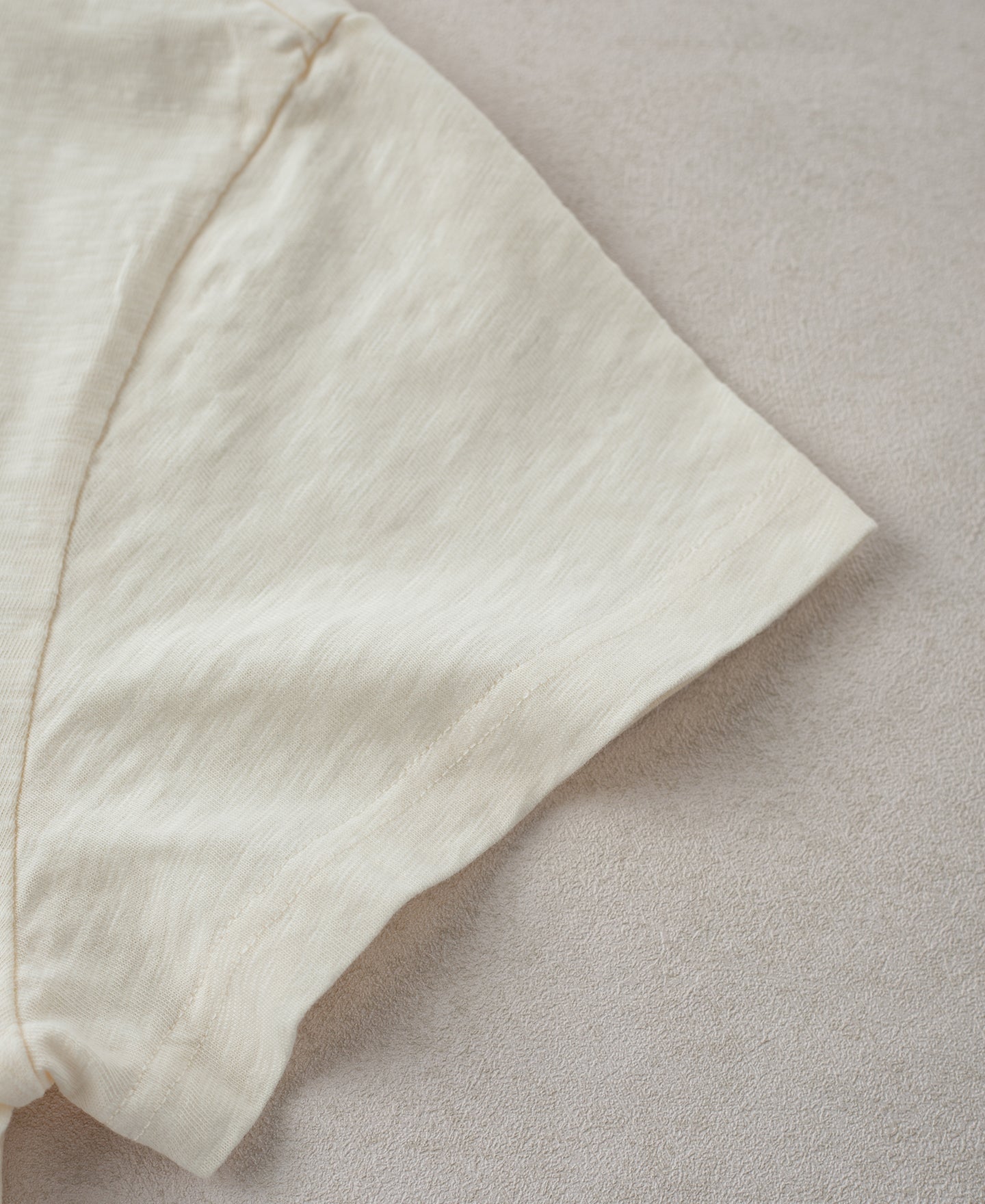 Vintage Slub Cotton Cap Sleeve T-Shirt - Apricot