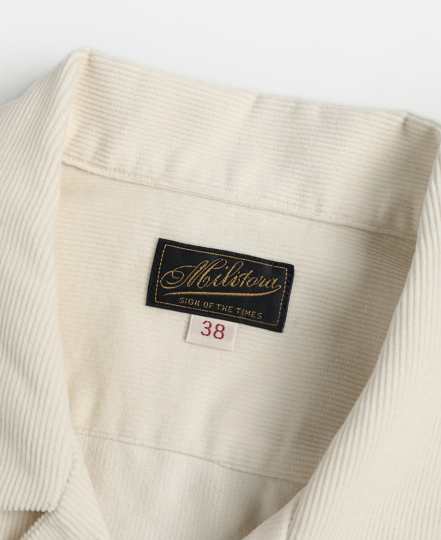 Lot 220 Corduroy Open Collar Shirt - Cream