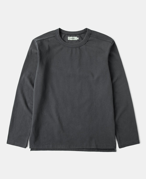 Sun-Washed Cotton Long Sleeve T-Shirt - Vintage Black
