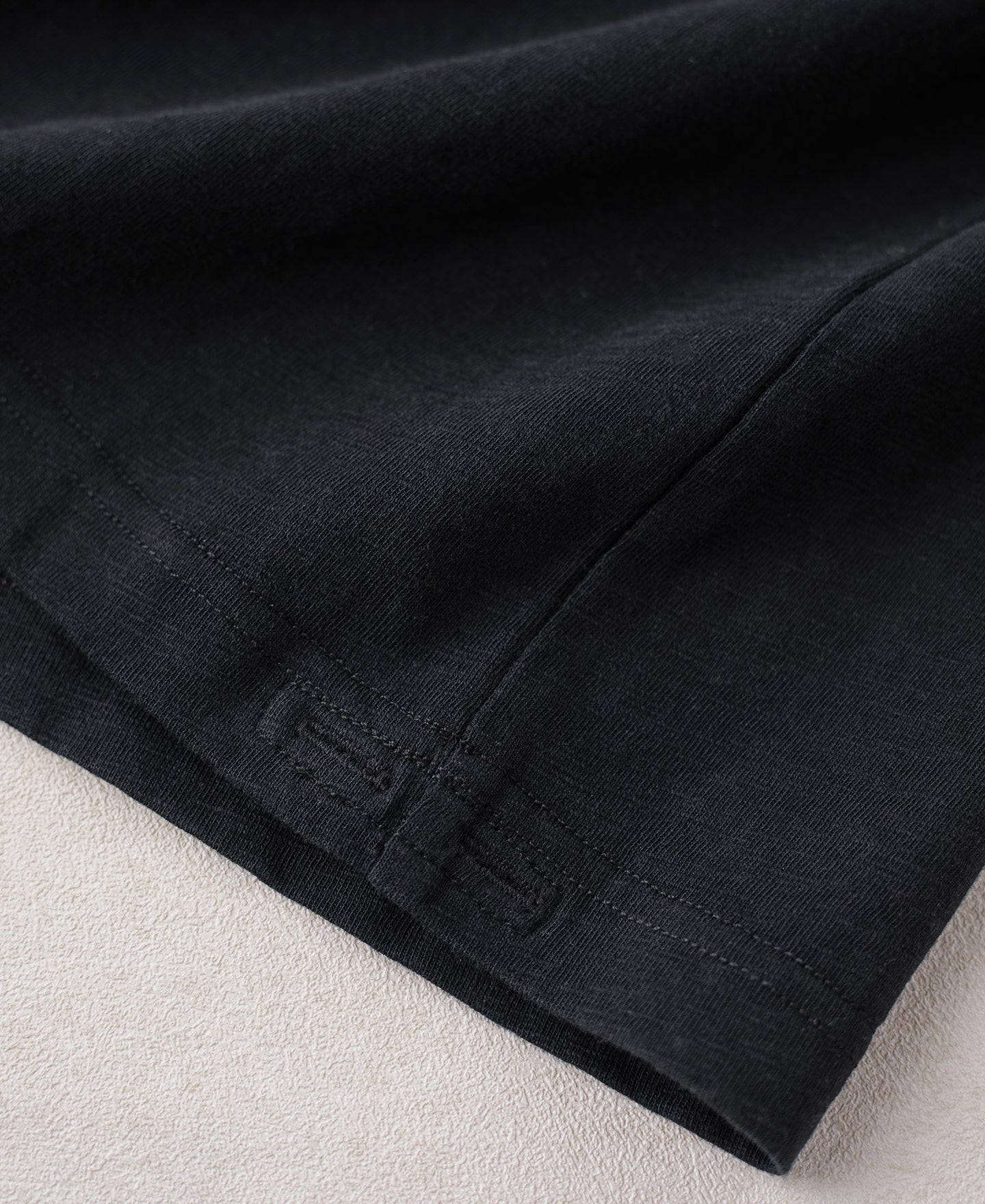 Vintage Slub Cotton Cap Sleeve T-Shirt - Black