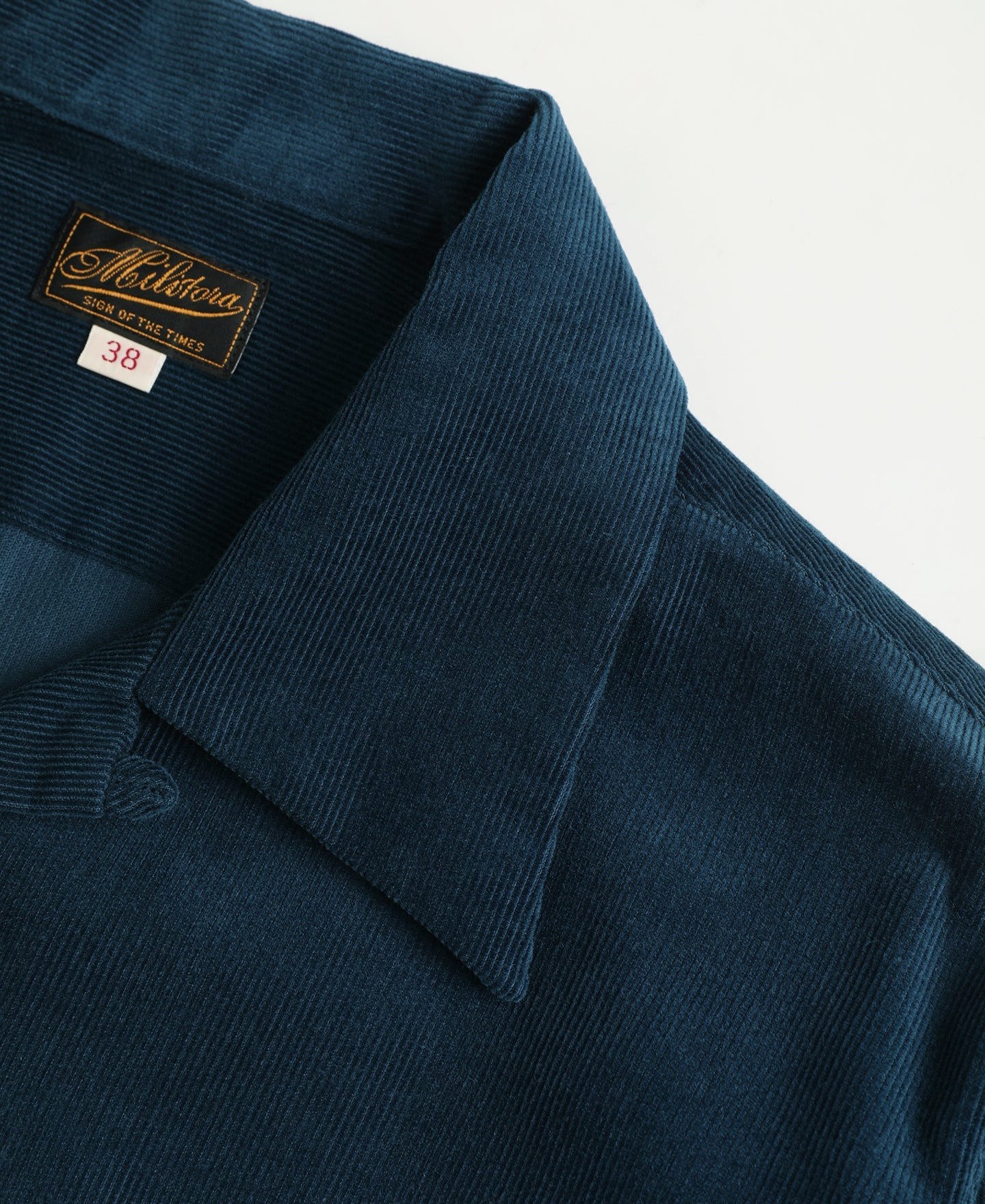 Lot 220 Corduroy Open Collar Shirt - Indigo