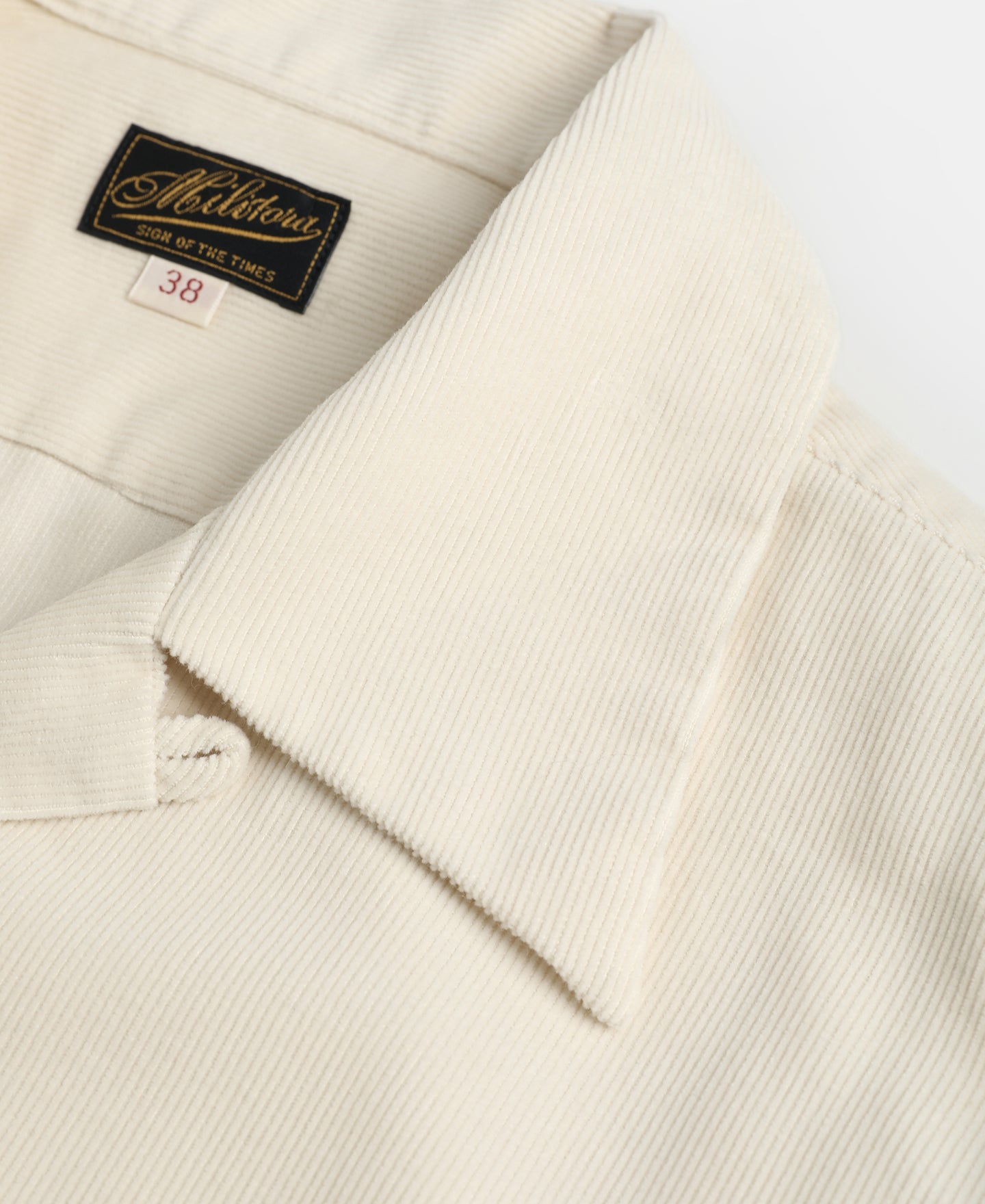 Lot 220 Corduroy Open Collar Shirt - Cream
