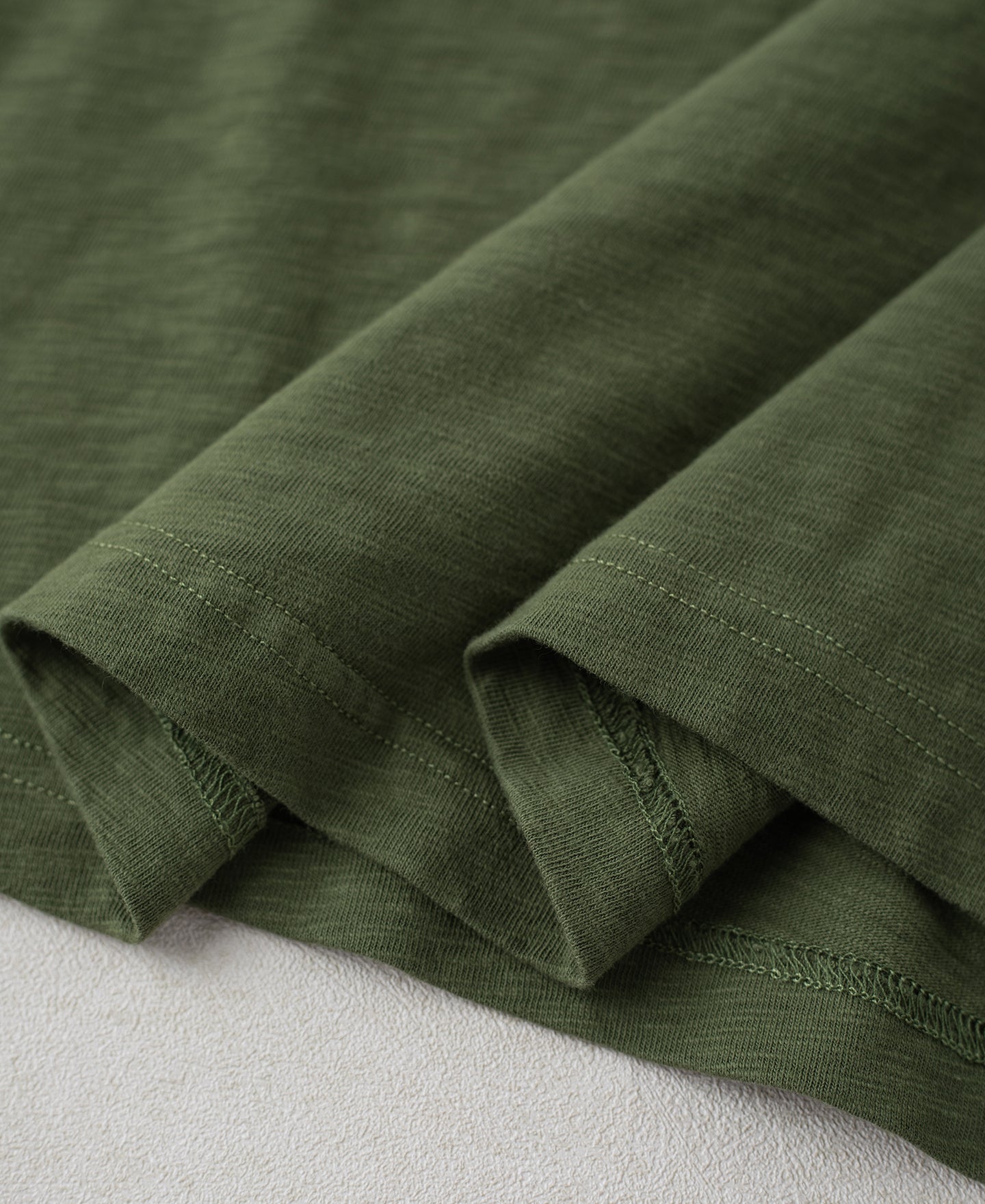 Vintage Slub Cotton Cap Sleeve T-Shirt - Olive
