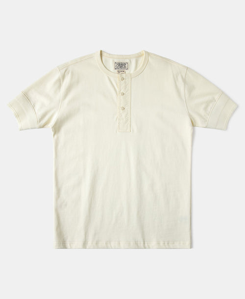 Vintage Short Sleeve Henley T-Shirt - Cream