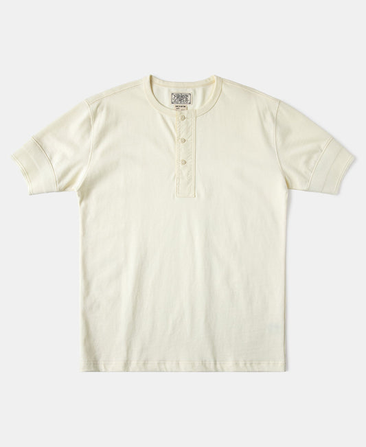 Vintage Short Sleeve Henley T-Shirt - Cream