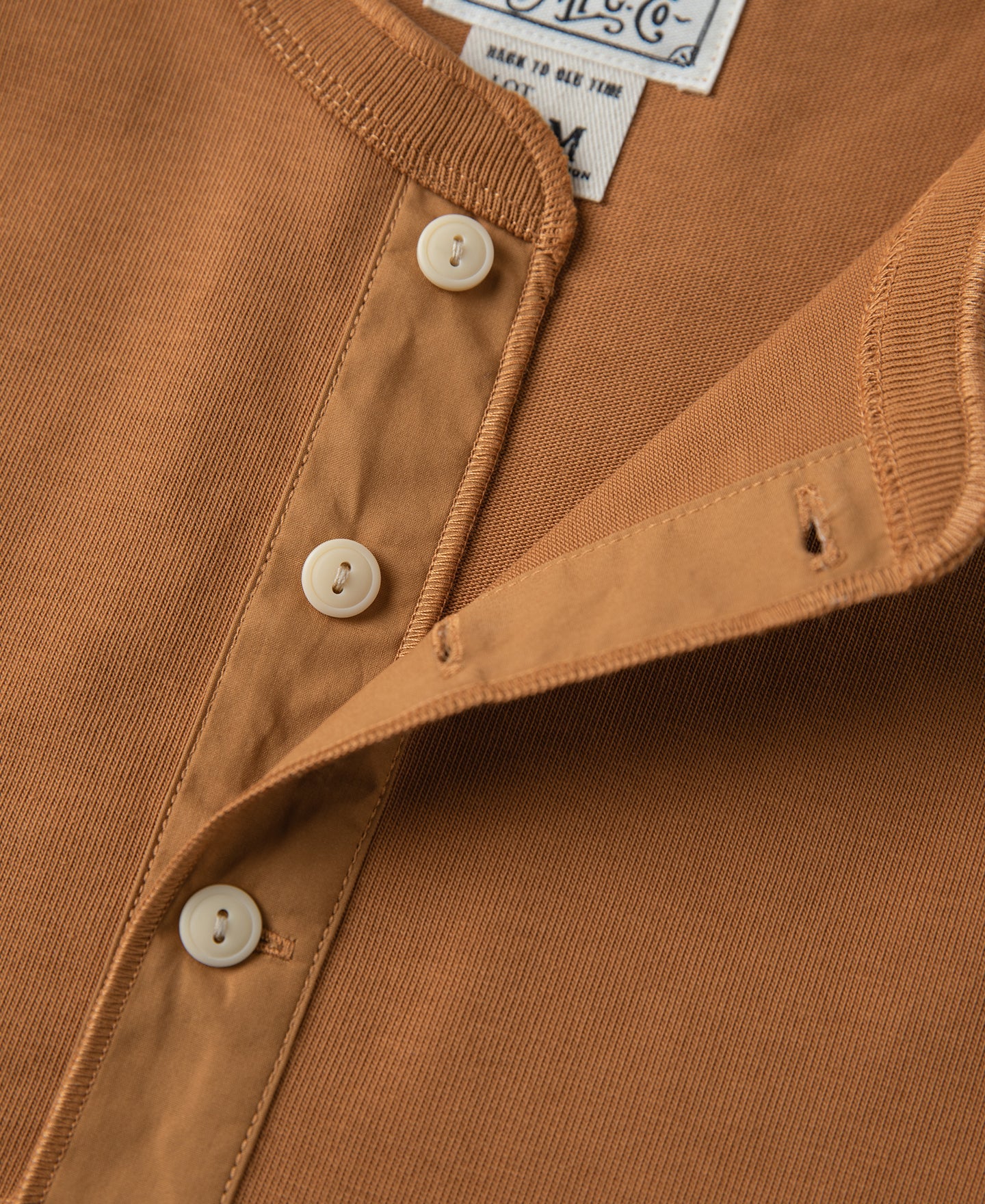 Vintage Long Sleeve Henley Shirt - Orange