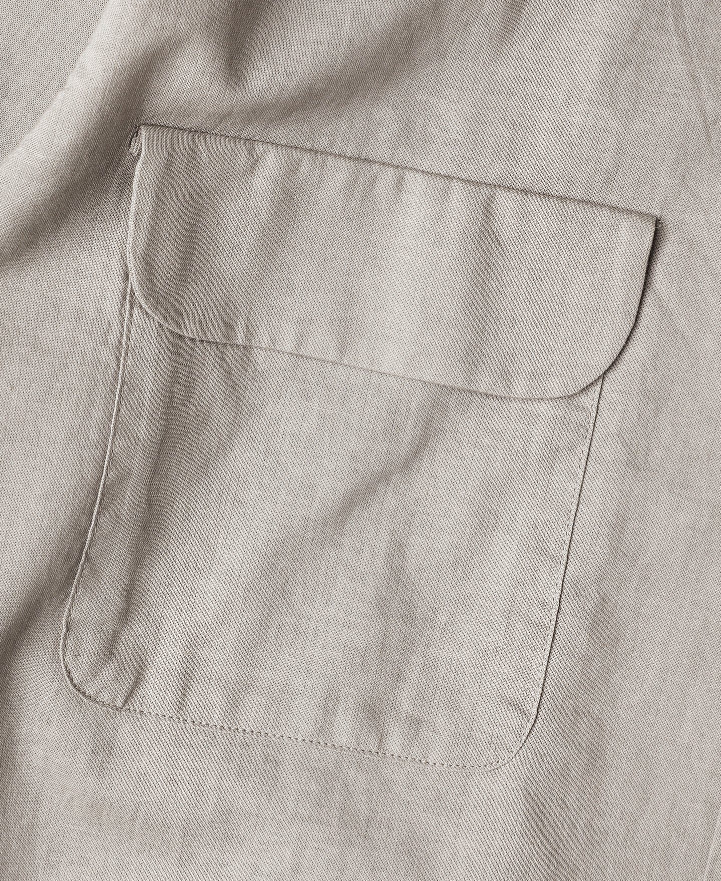 Lot 220L 1940s Linen-Cotton Open Collar Shirt - Khaki Gray