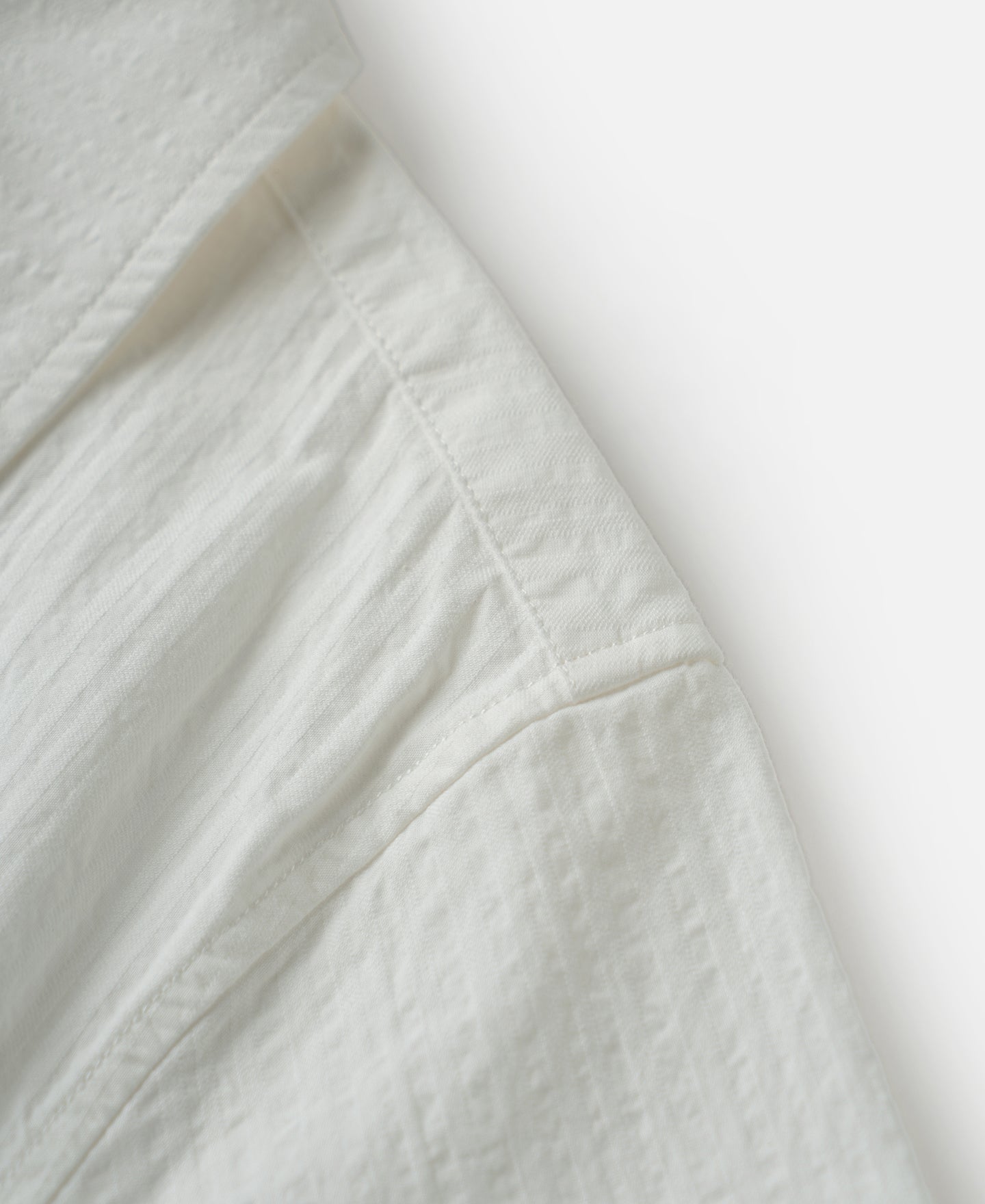 Italian Collar Salt-Shrunk Shirt - White