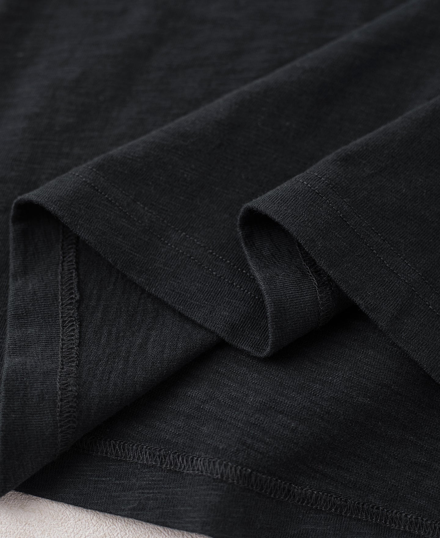 Vintage Slub Cotton Cap Sleeve T-Shirt - Black