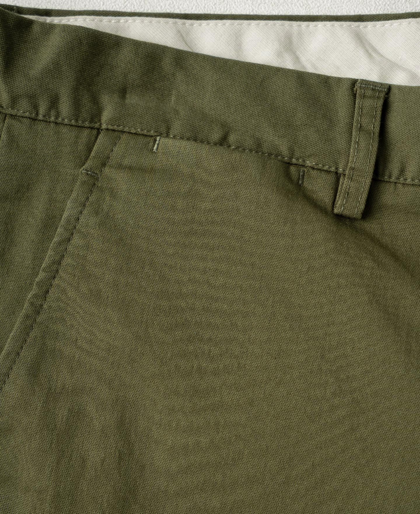 Cotton-Blend Slim Tapered Trousers - Olive