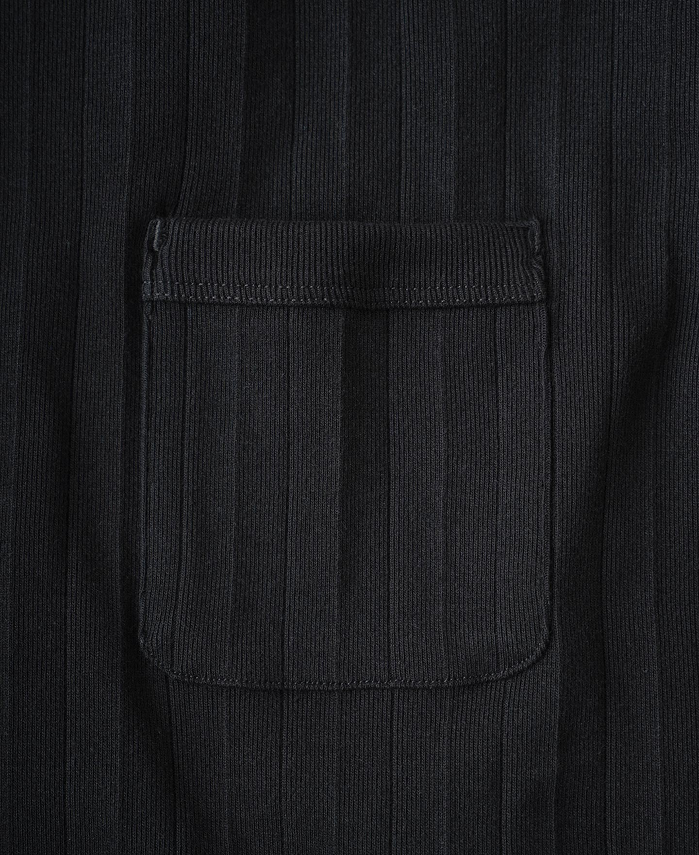 Heavyweight Ribbed Cotton Pocket T-Shirt - Vintage Black