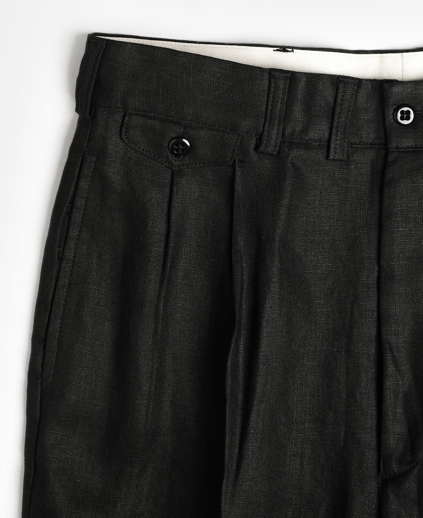 Lot 841 1940s Linen Two Tuck Slacks - Black