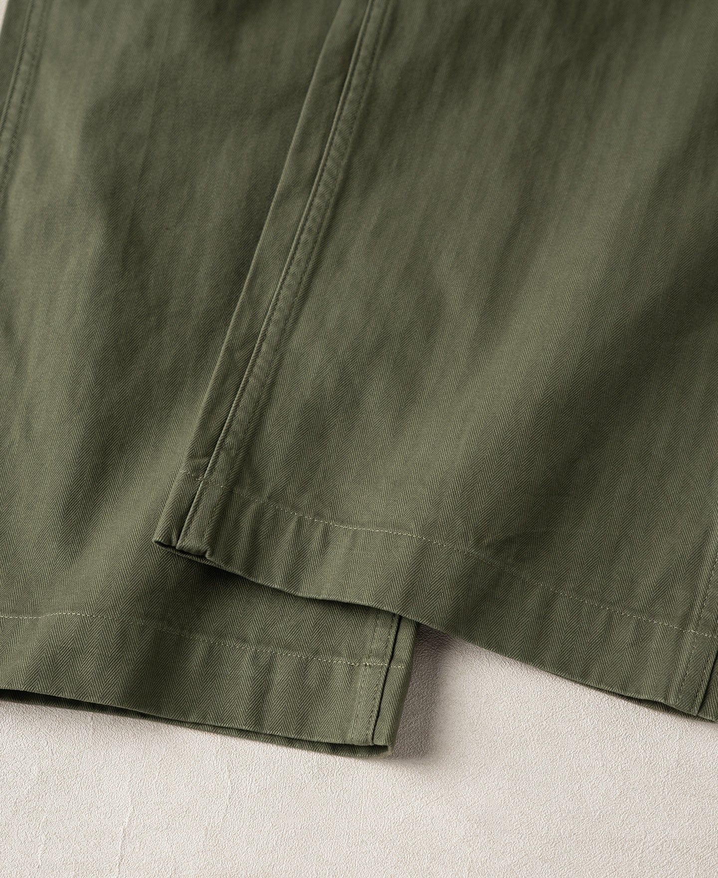 1940s USN-Inspired Herringbone Deck Trousers - Olive