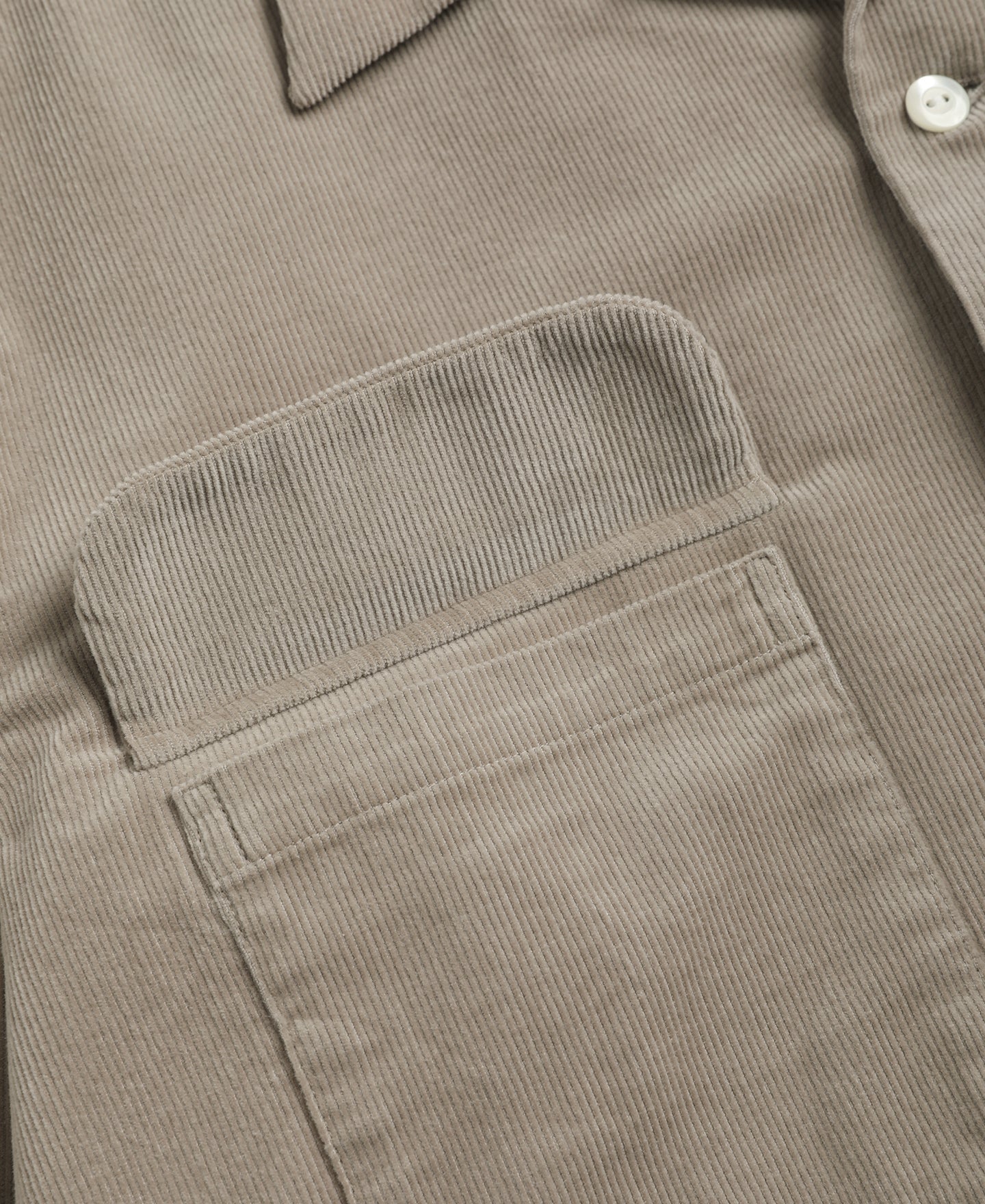 Lot 220 Corduroy Open Collar Shirt - Khaki