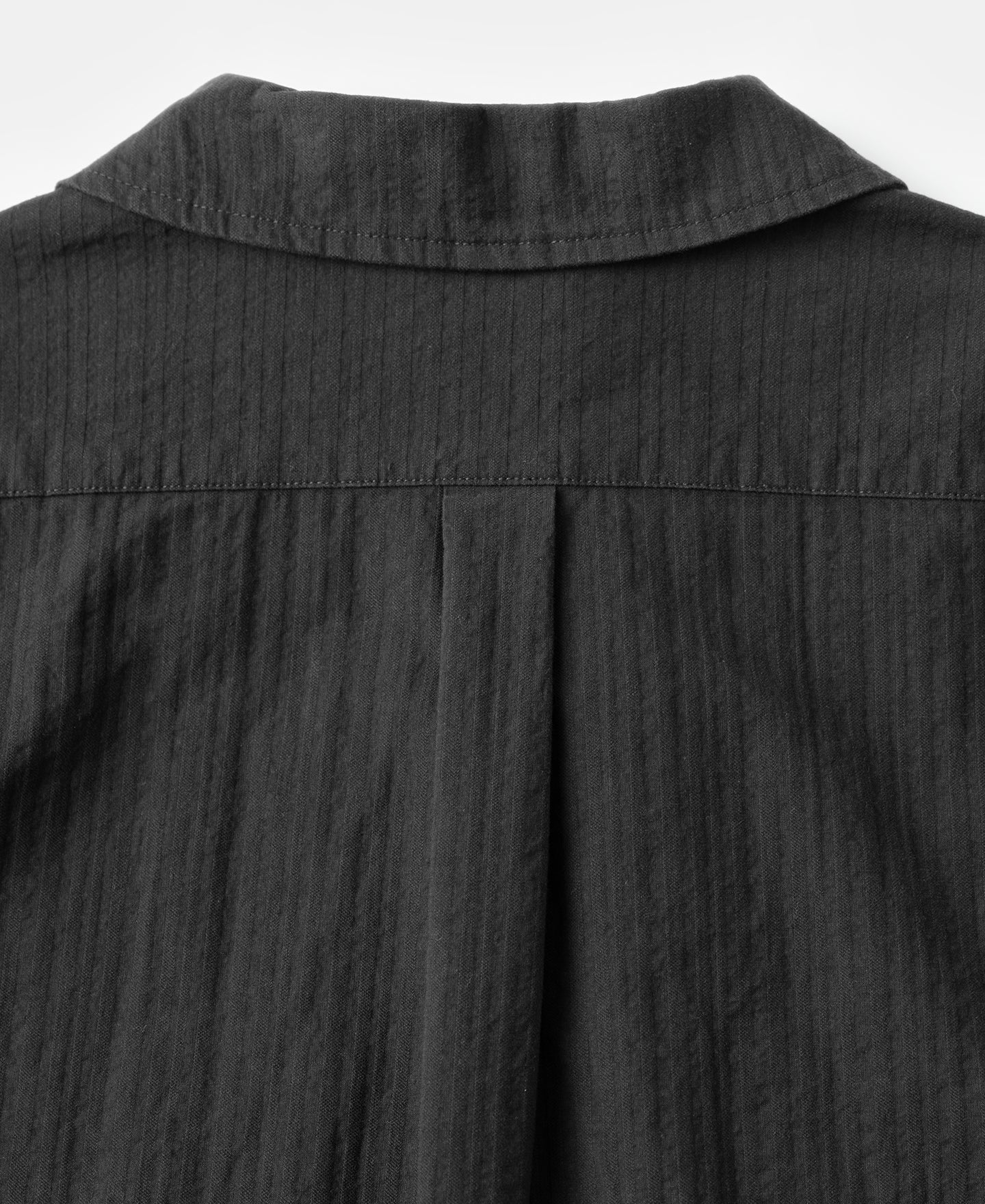 Italian Collar Salt-Shrunk Shirt - Black