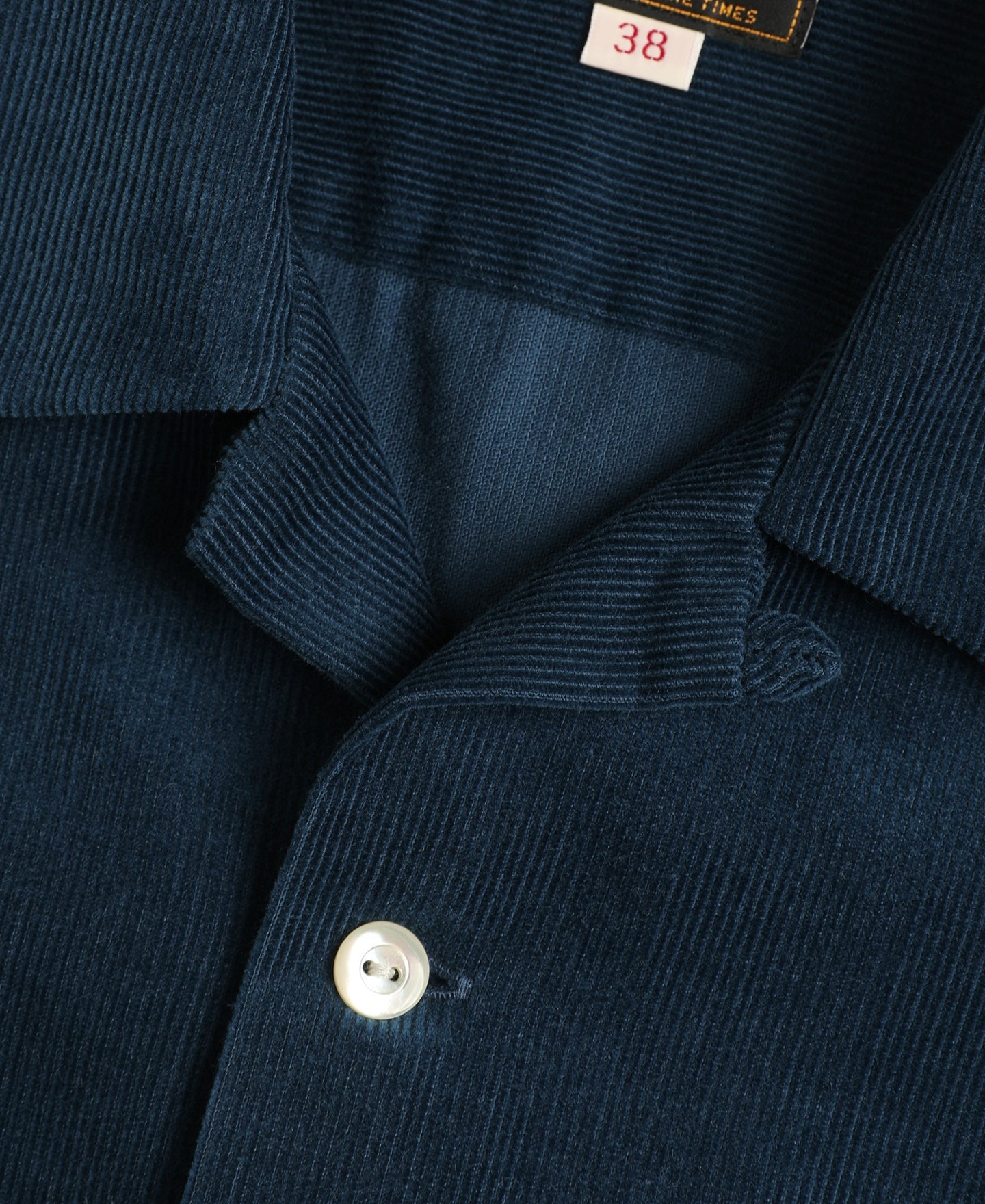 Lot 220 Corduroy Open Collar Shirt - Indigo