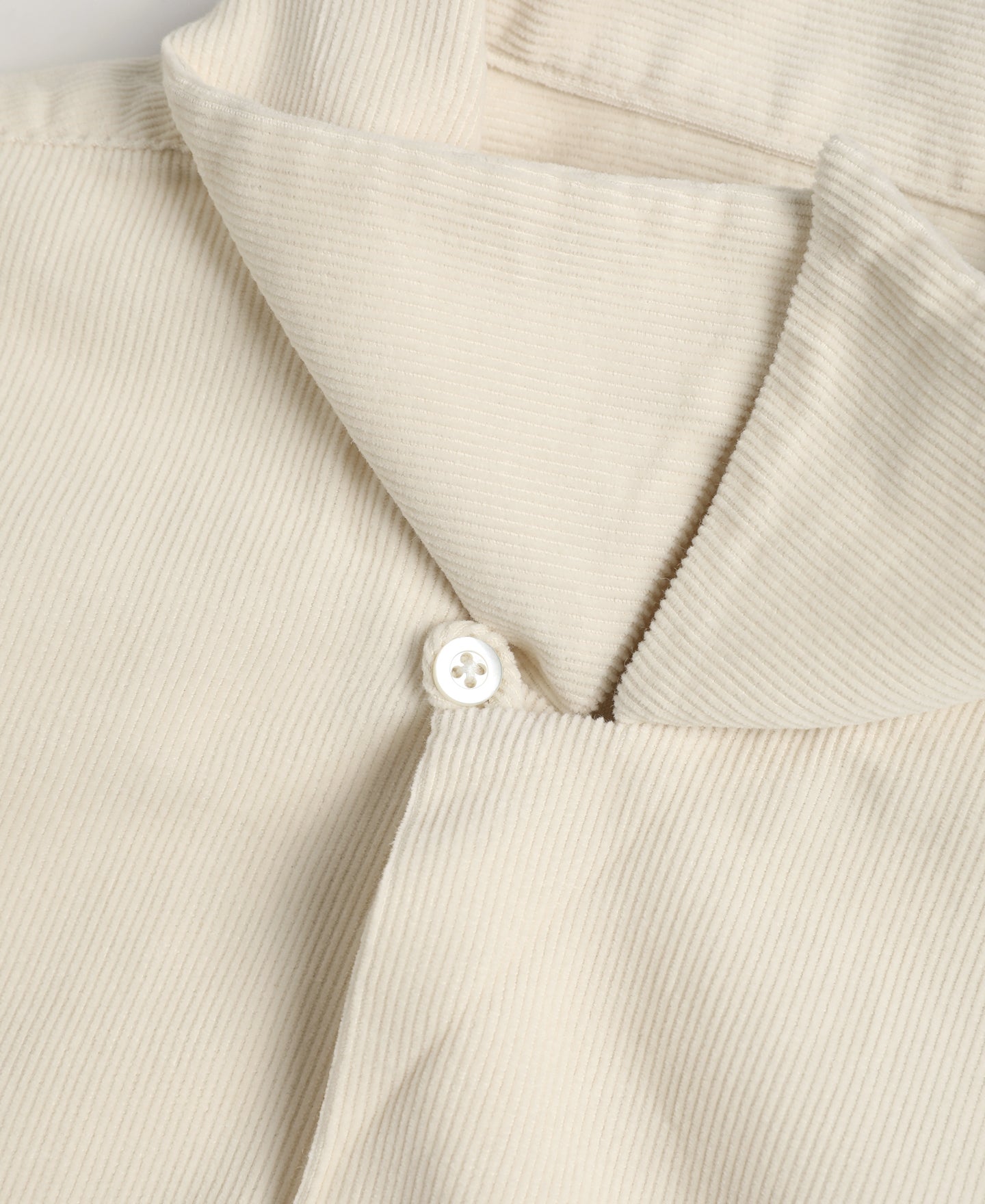 Lot 220 Corduroy Open Collar Shirt - Cream