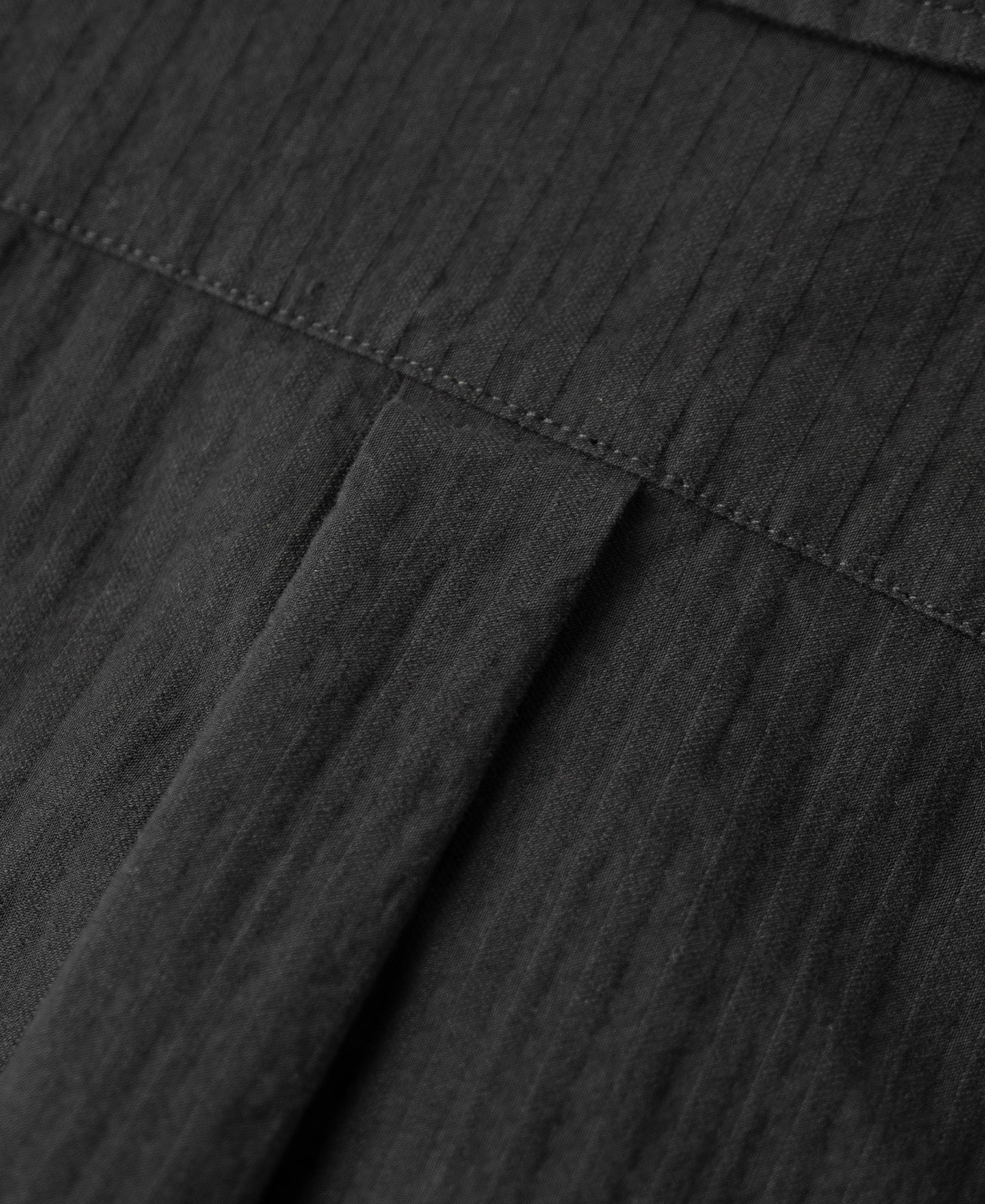 Italian Collar Salt-Shrunk Shirt - Black