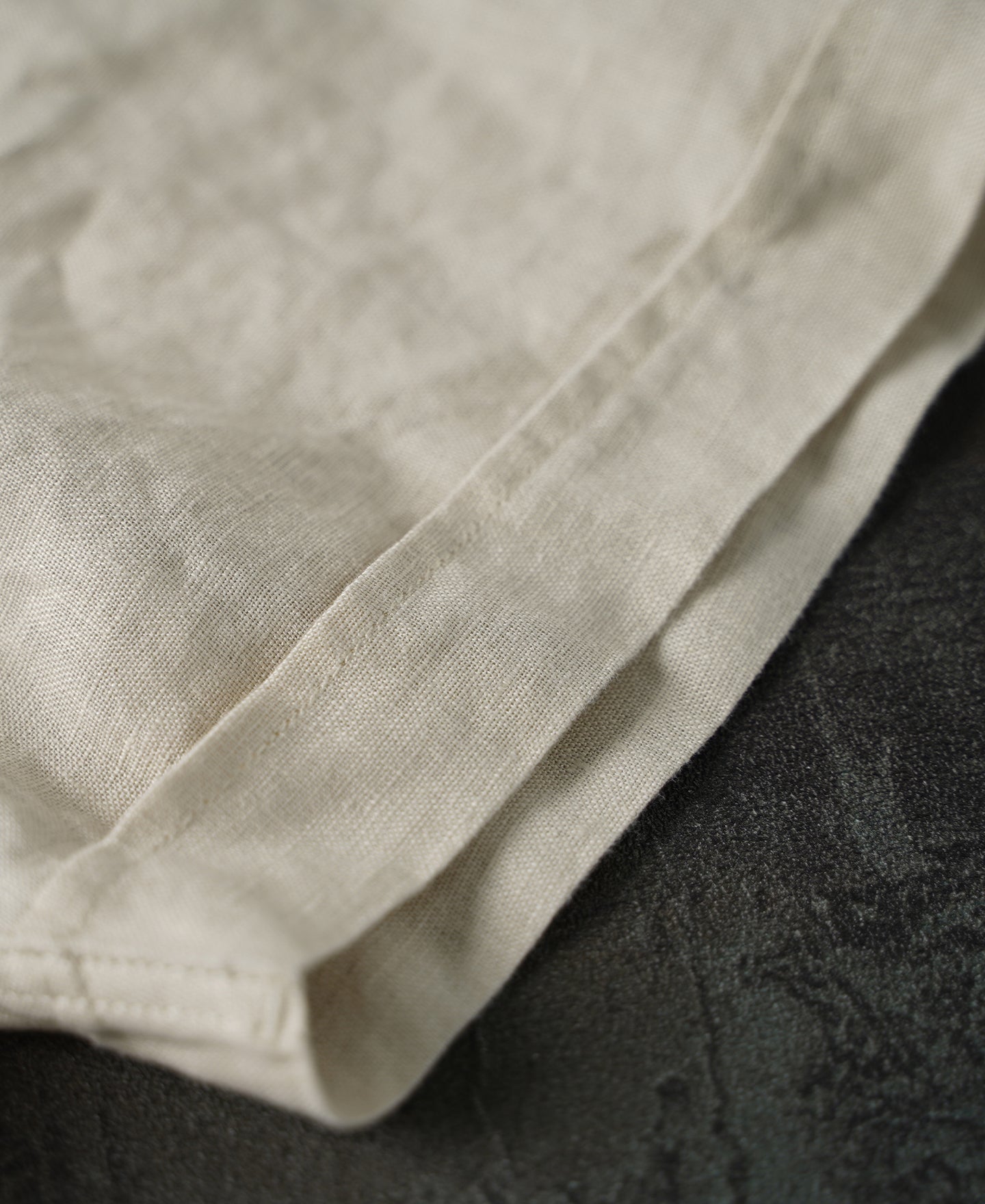 1950s Italian Collar Linen Shirt - Apricot - Size XS-M