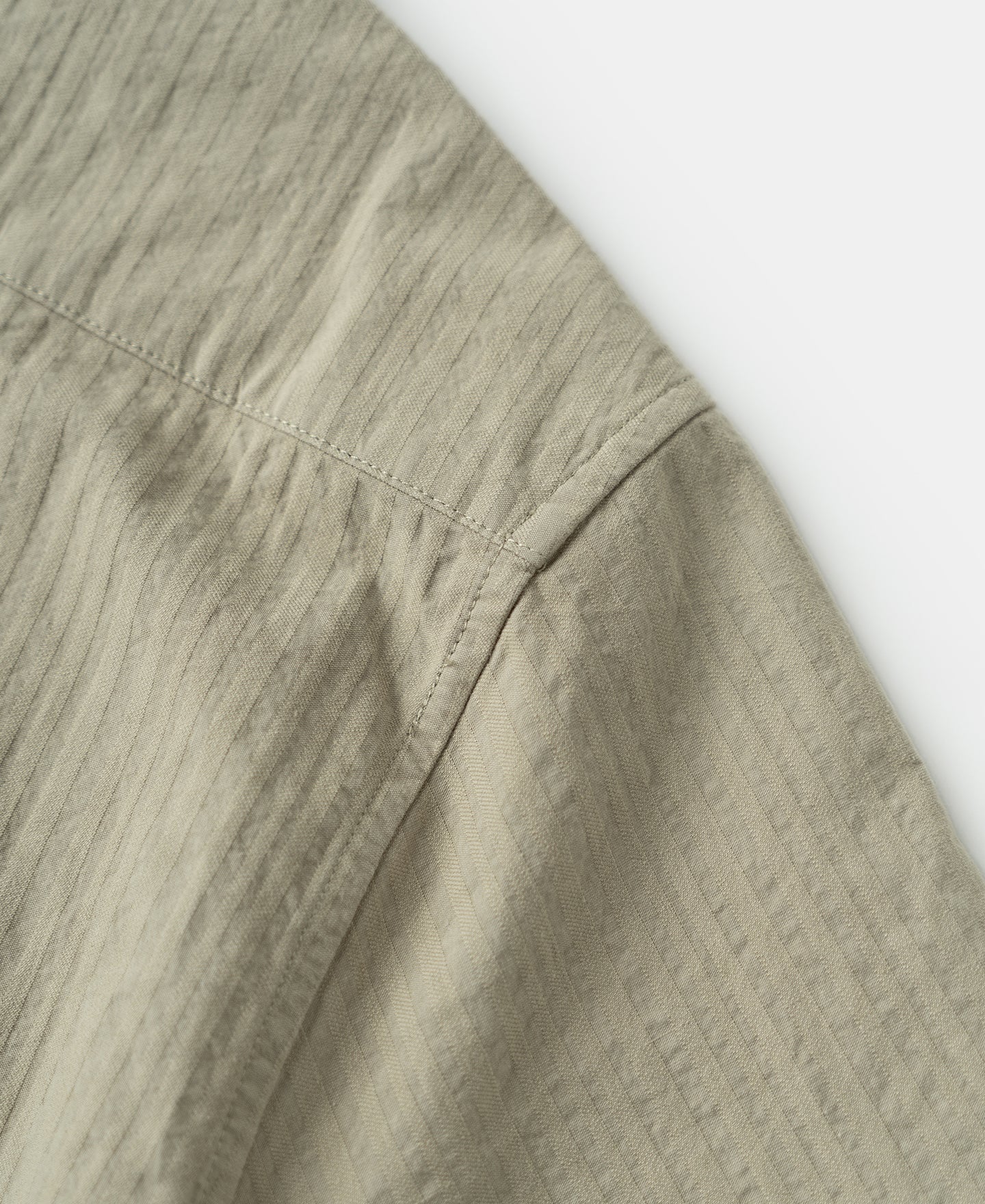 Italian Collar Salt-Shrunk Shirt - Khaki Green