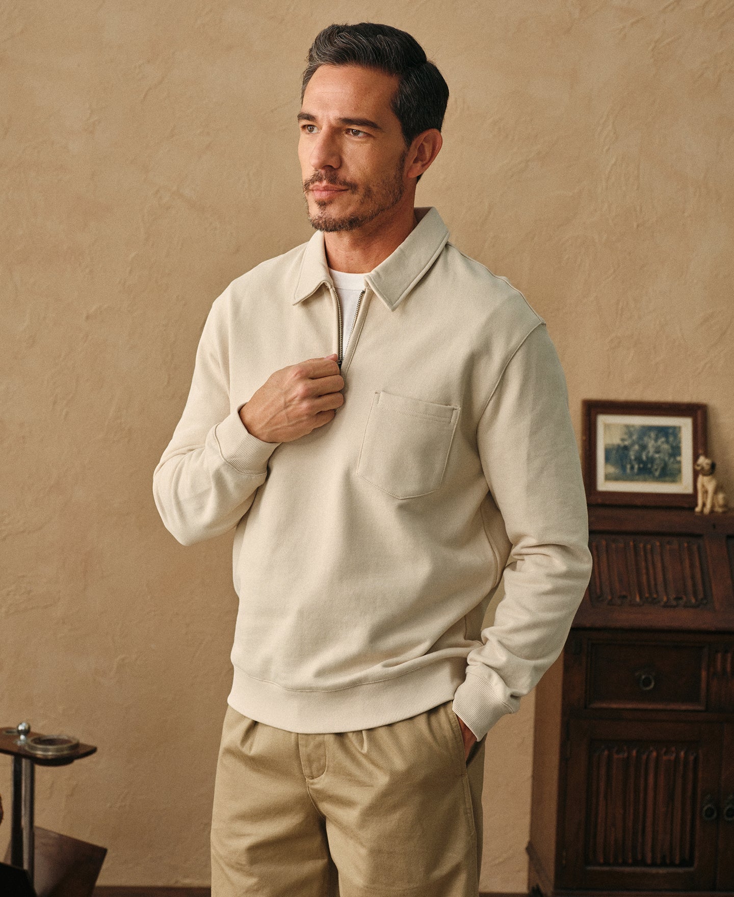 Heavyweight Quarter-Zip Collar Sweatshirt - Ivory