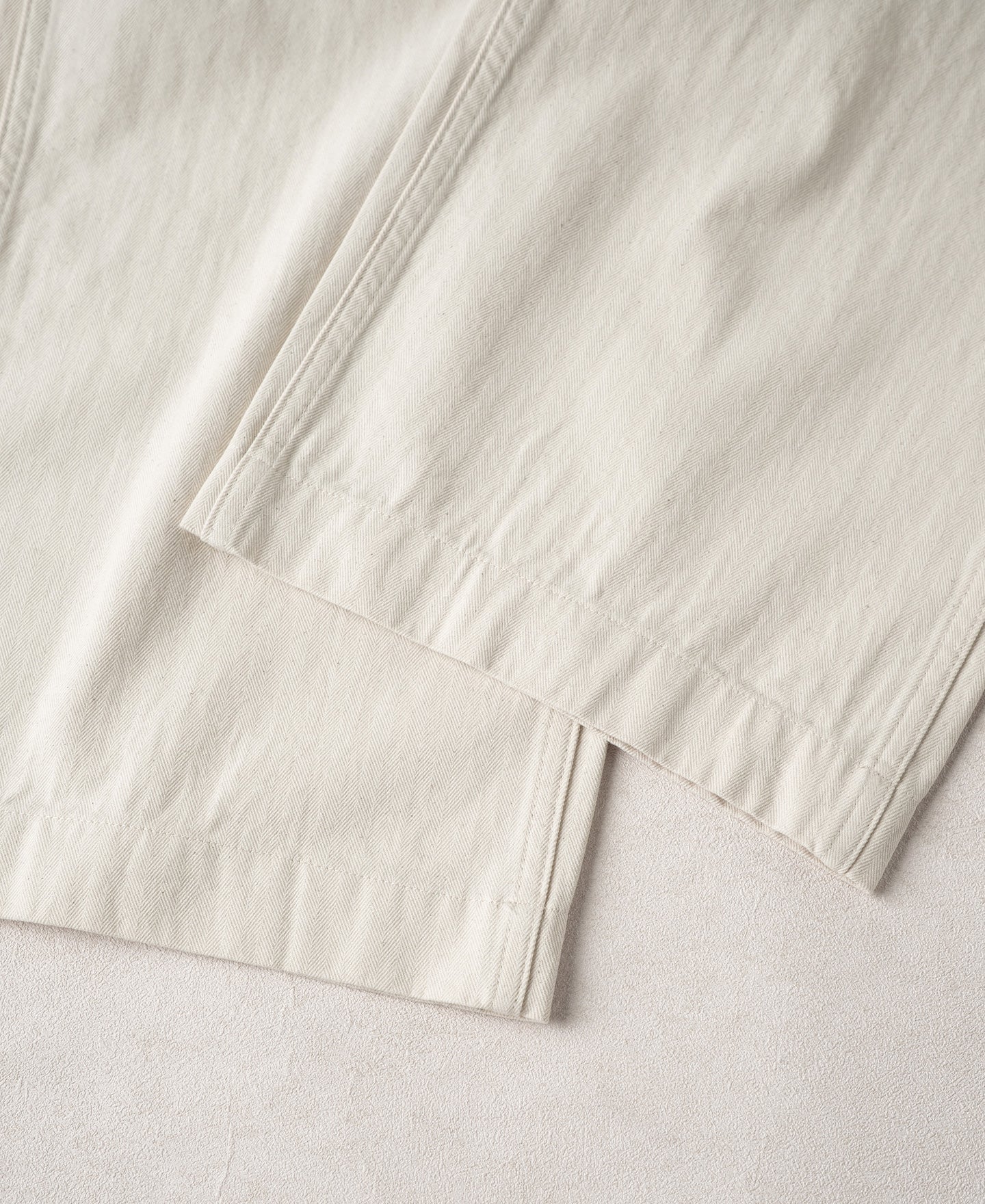 1940s USN-Inspired Herringbone Deck Trousers - White