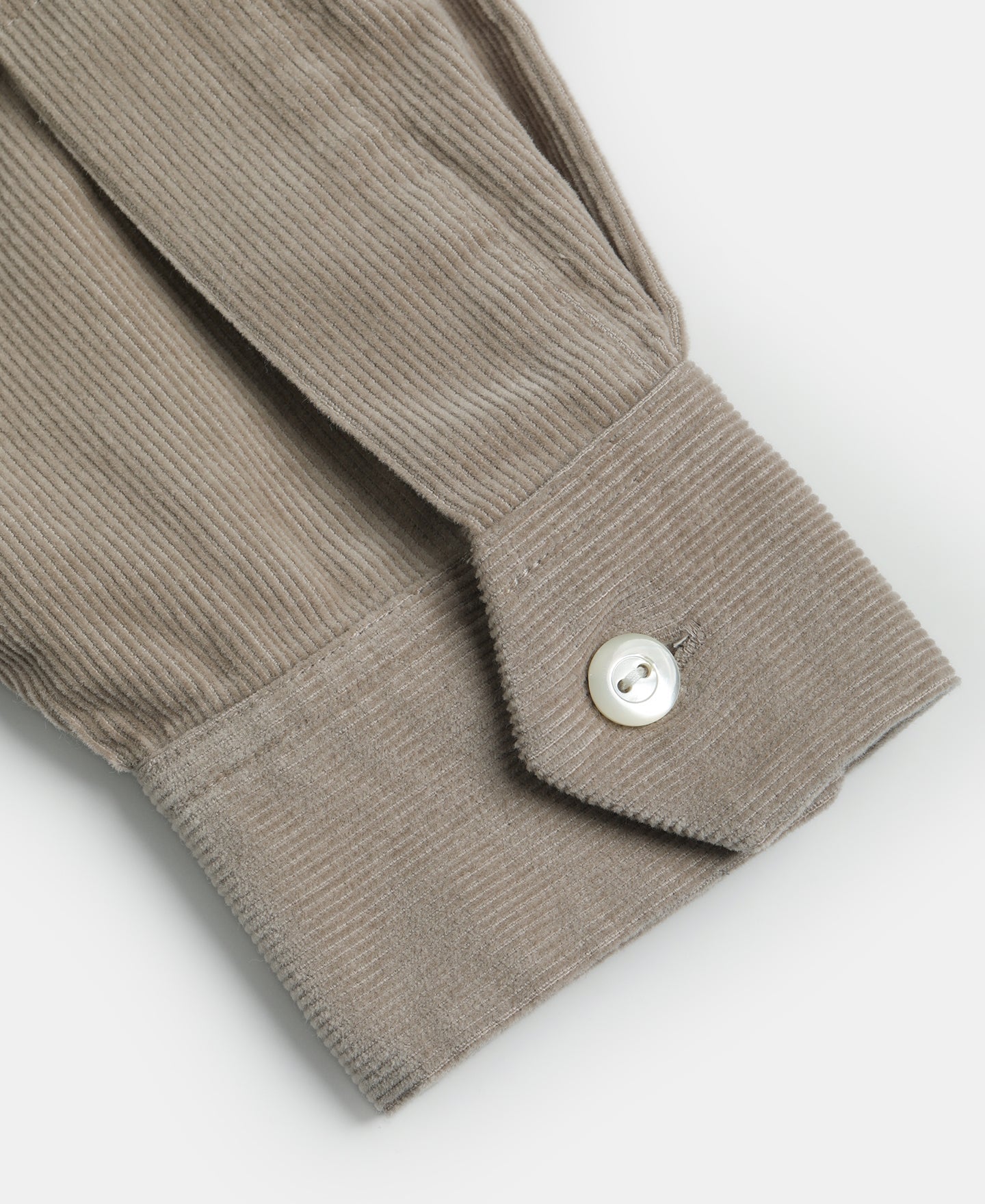 Lot 220 Corduroy Open Collar Shirt - Khaki