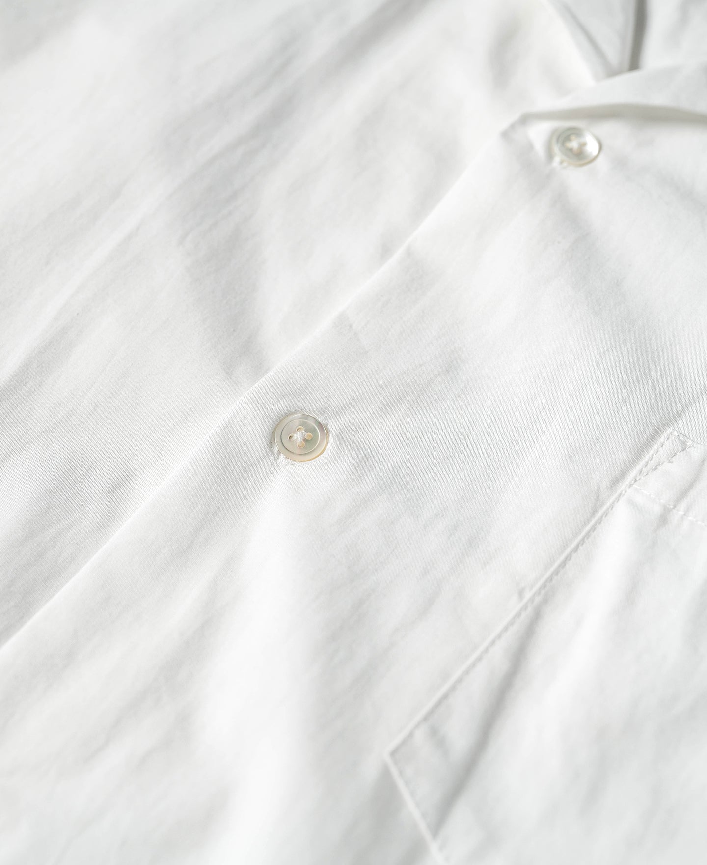Classic Panama Open Collar Shirt - Ivory White