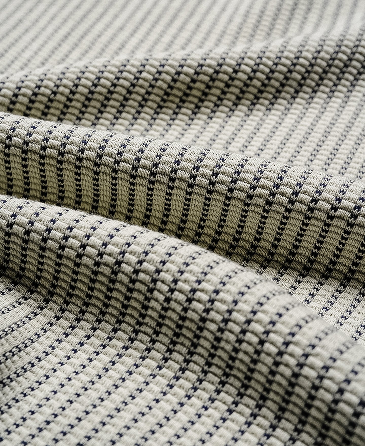 Retro Waffle-Knit Contrast Collar T-Shirt
