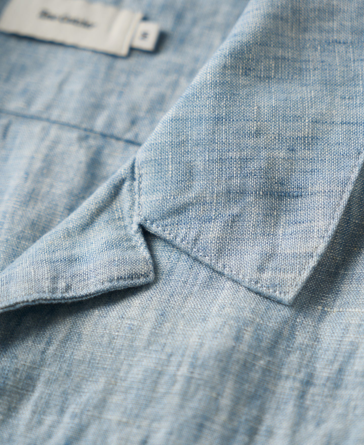 Yarn-dyed Linen Camp-Collar Shirt - Washed Blue
