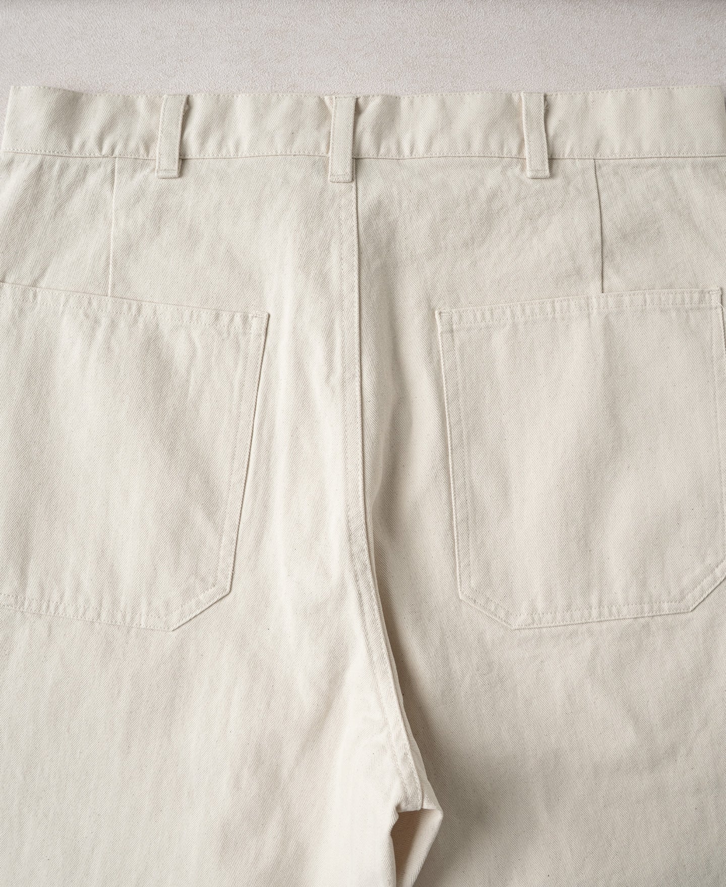 1940s USN-Inspired Herringbone Deck Trousers - White