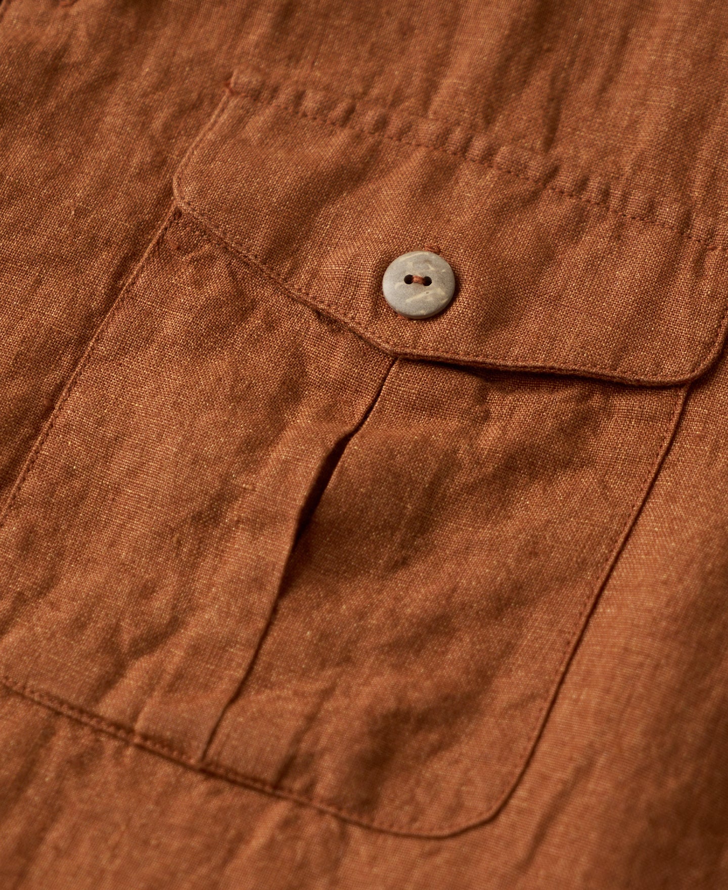 Yarn-dyed Linen Camp-Collar Shirt - Red
