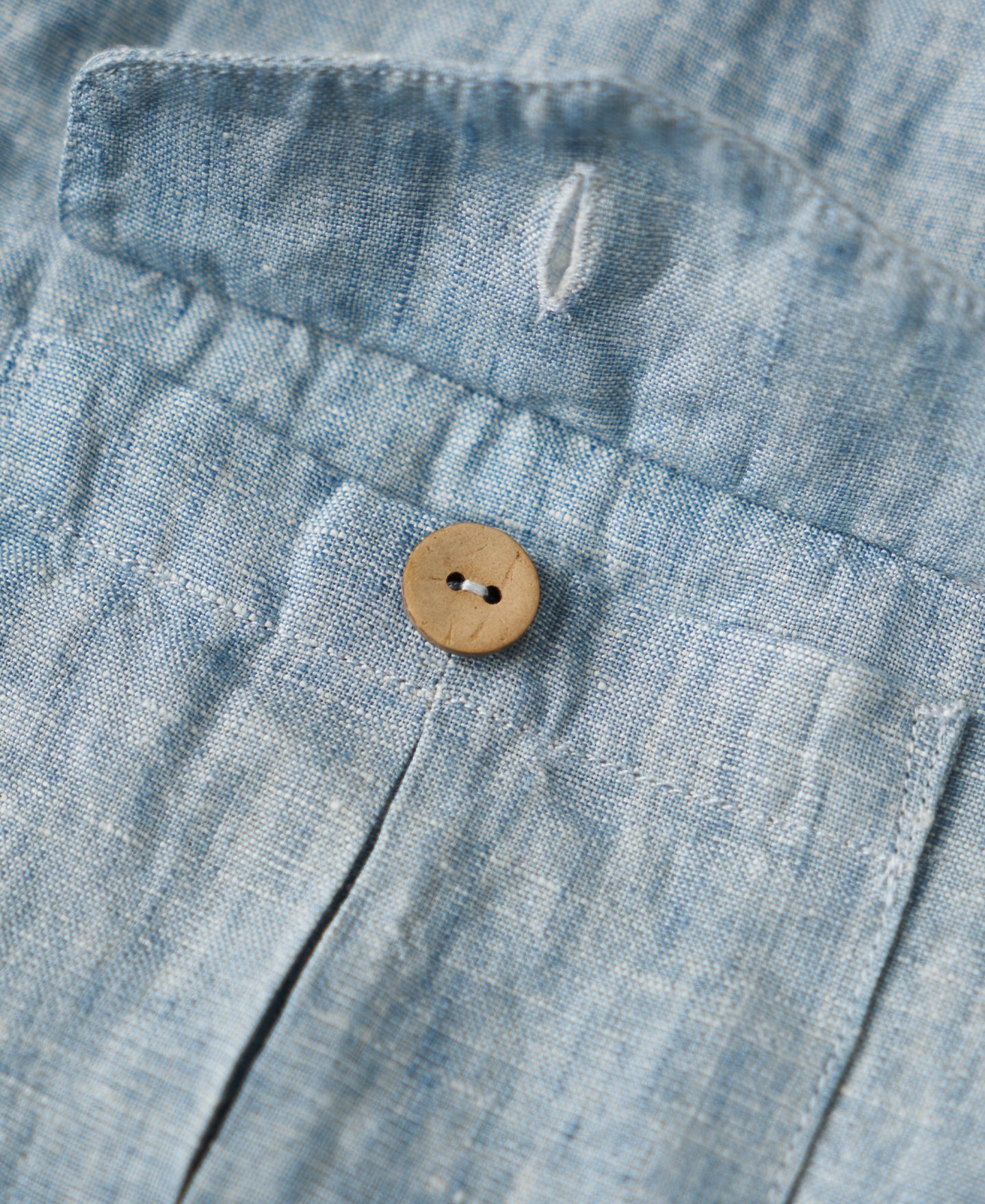 Yarn-dyed Linen Camp-Collar Shirt - Washed Blue