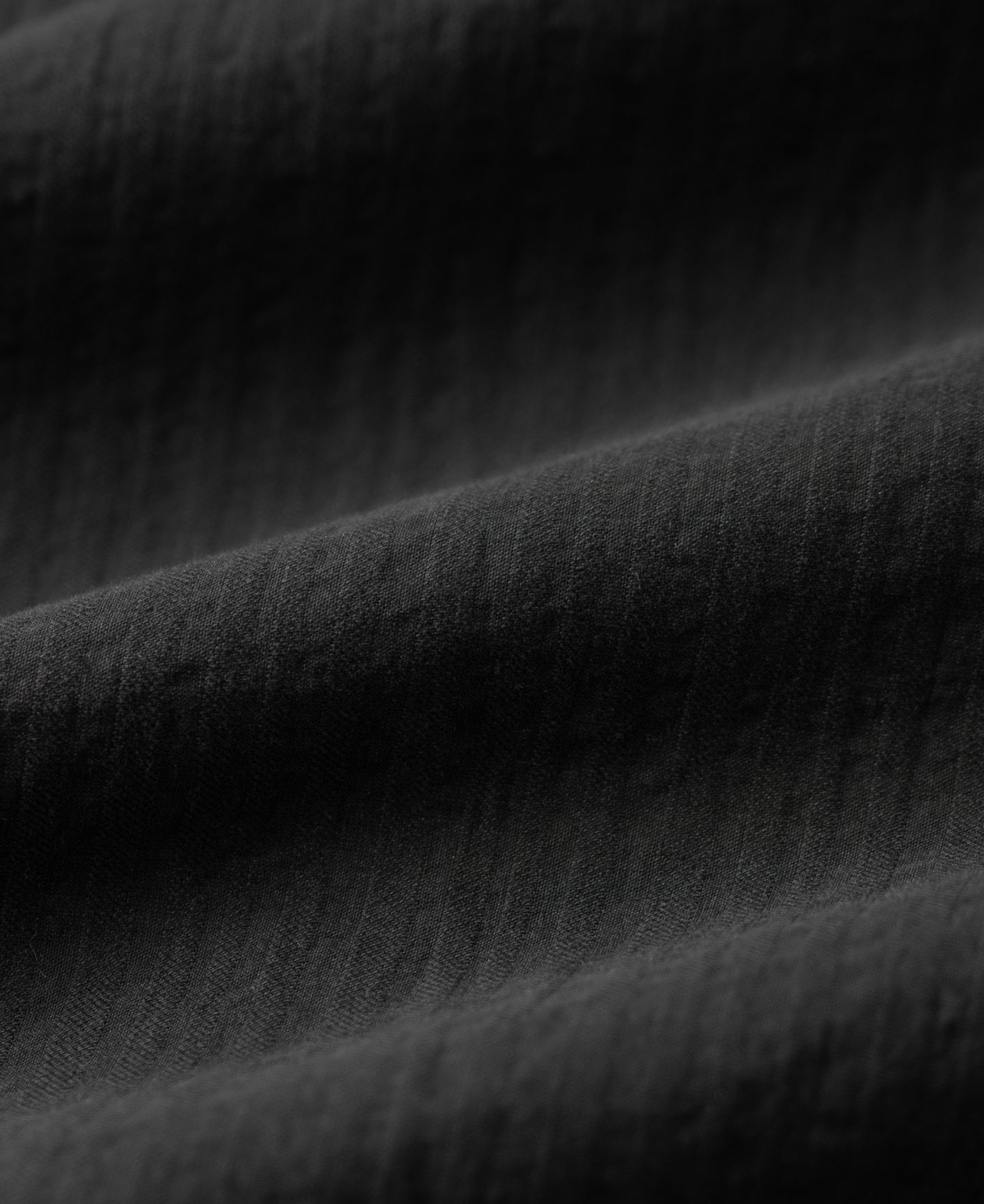 Italian Collar Salt-Shrunk Shirt - Black