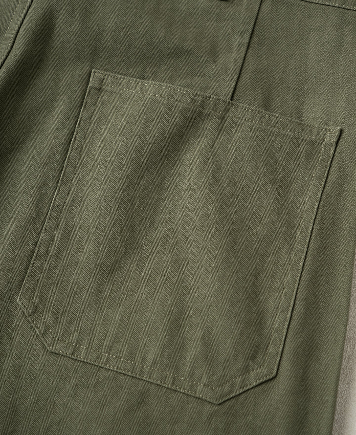 1940s USN-Inspired Herringbone Deck Trousers - Olive