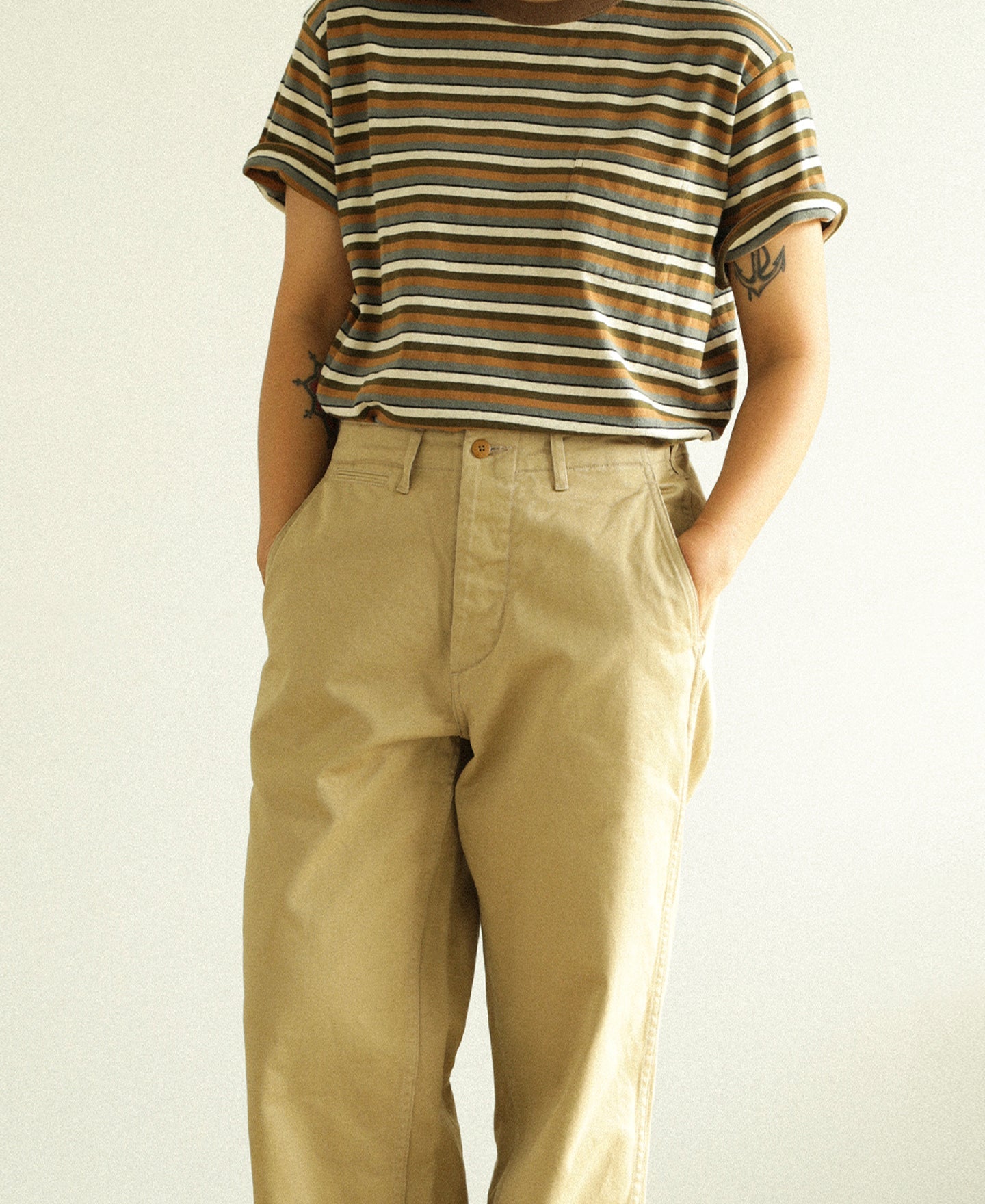 Hemp Organic Cotton Blend Stripe T-Shirt - Yellow
