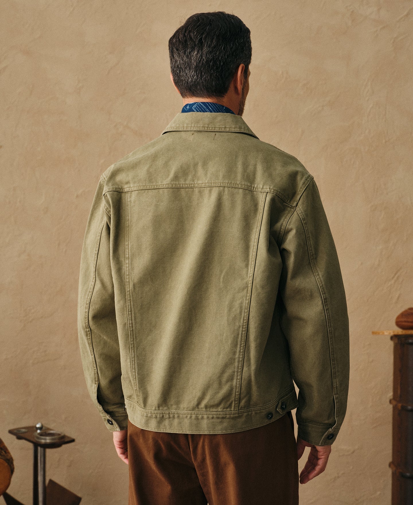 Classic Canvas Cruiser Cropped Jacket - Olive