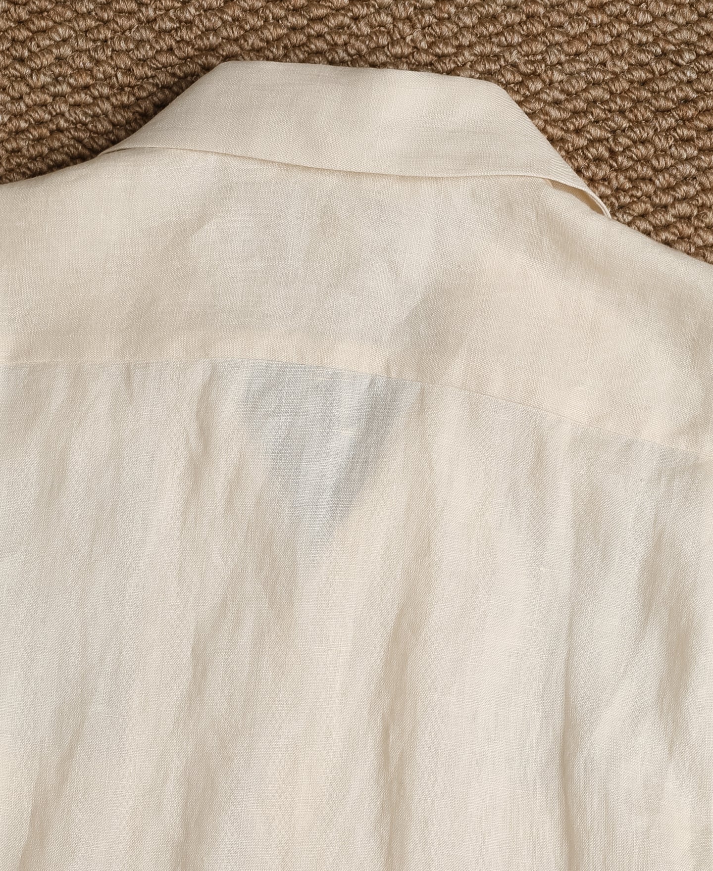 Lot 220A Cuban Collar Linen Shirt - Apricot