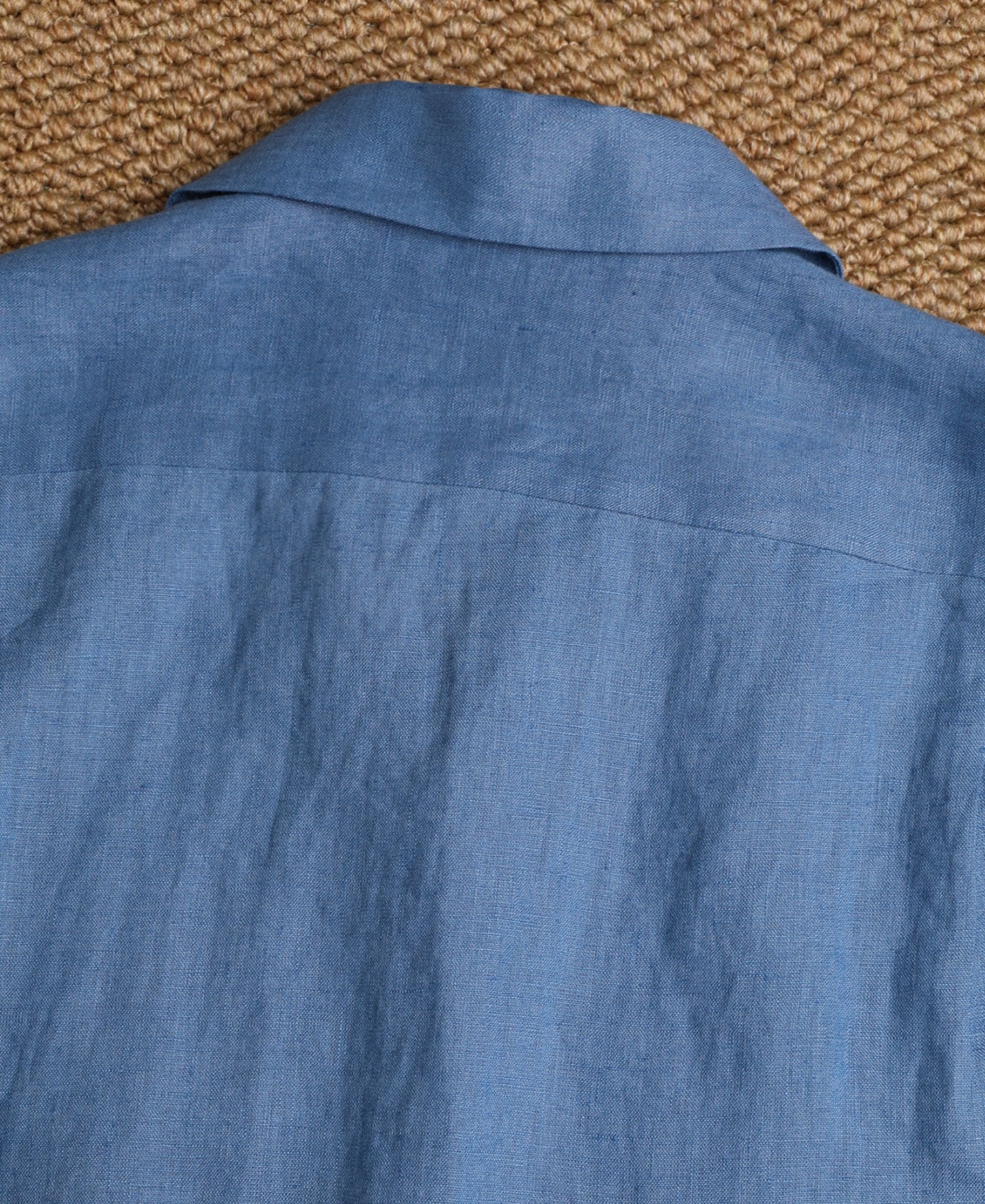 Lot 220A Cuban Collar Linen Shirt - Blue