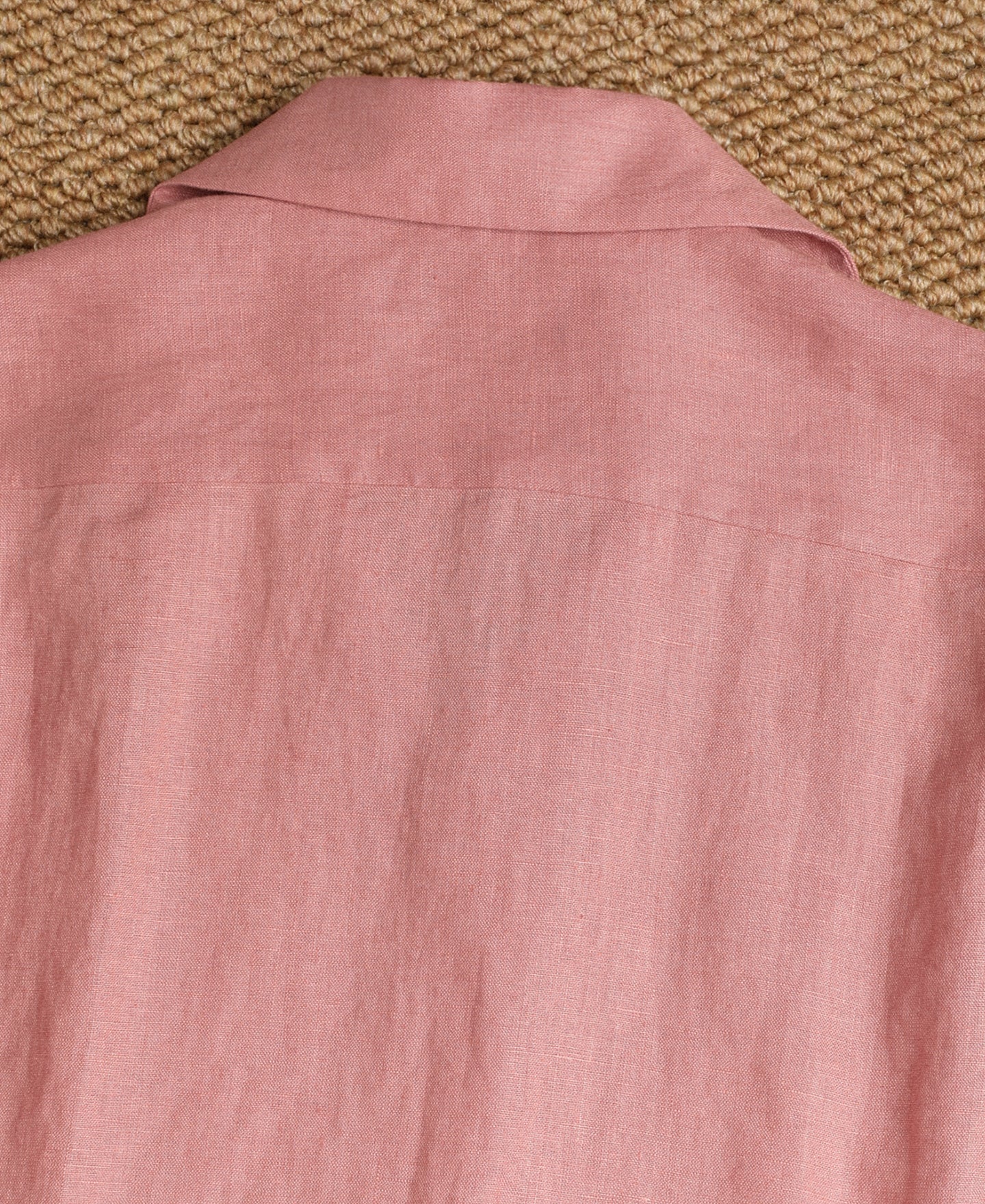 Lot 220A Cuban Collar Linen Shirt - Pink